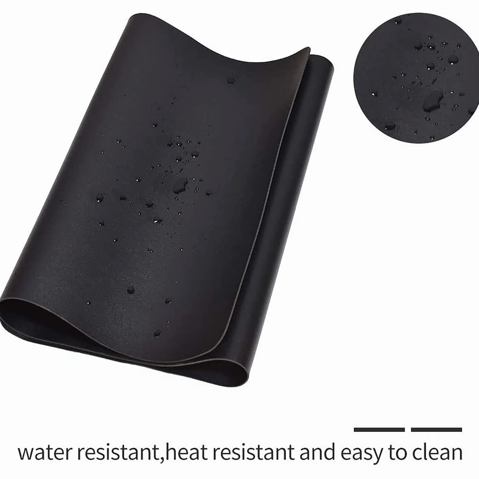 Tappetino da Scrivania, Multifunzionale Tappetino per Mouse Impermeabile in Similpelle per Ufficio E Uso Domestico Doppia Facciata Nero + Nero 130x160cm/51.18x62.99in