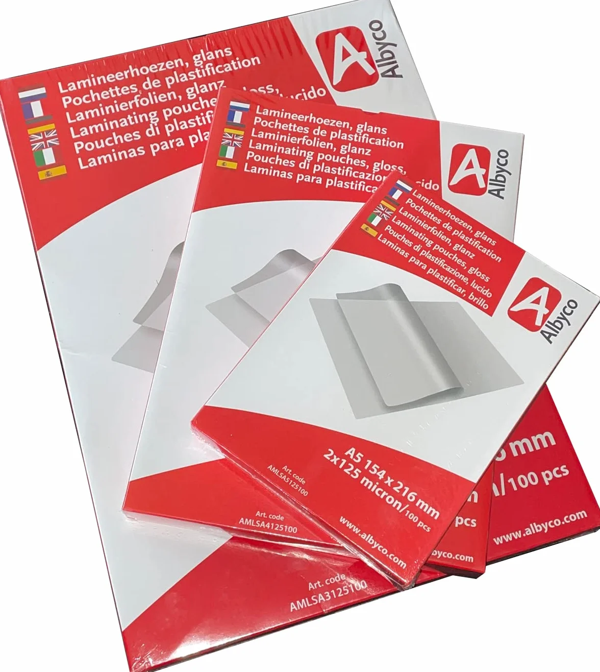 Albyco Foglio di Laminazione A5 Lucido 2x80 Microns 100 Pezzi