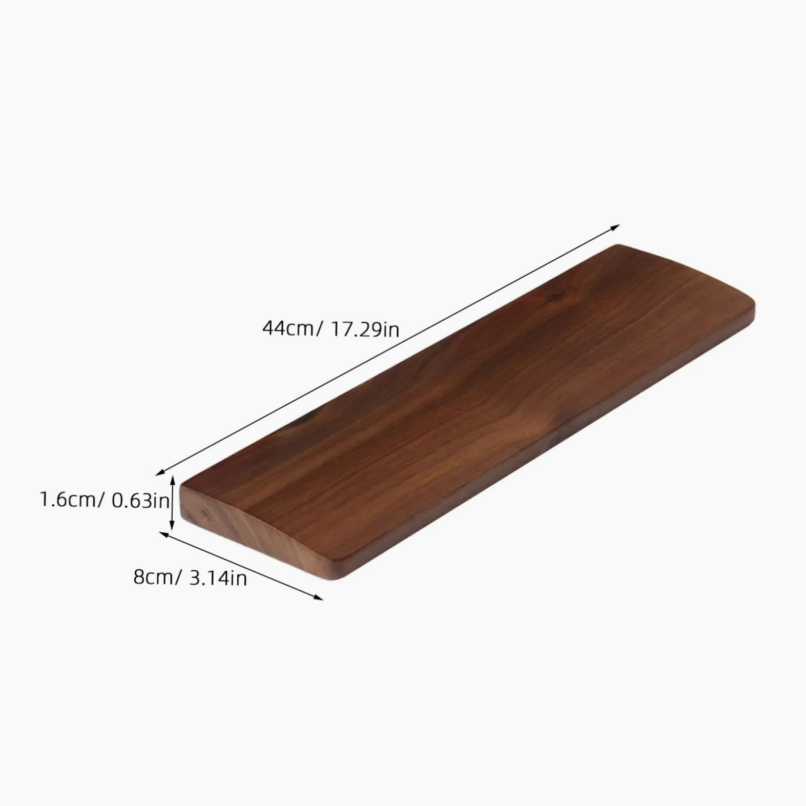Poggia Polsi per Tastiera in Noce 440mm Marrone Caffè | Supporto per Polso, Venatura Naturale del Legno, Finitura Artigianale, Sostituzione per Pezzo Usurato