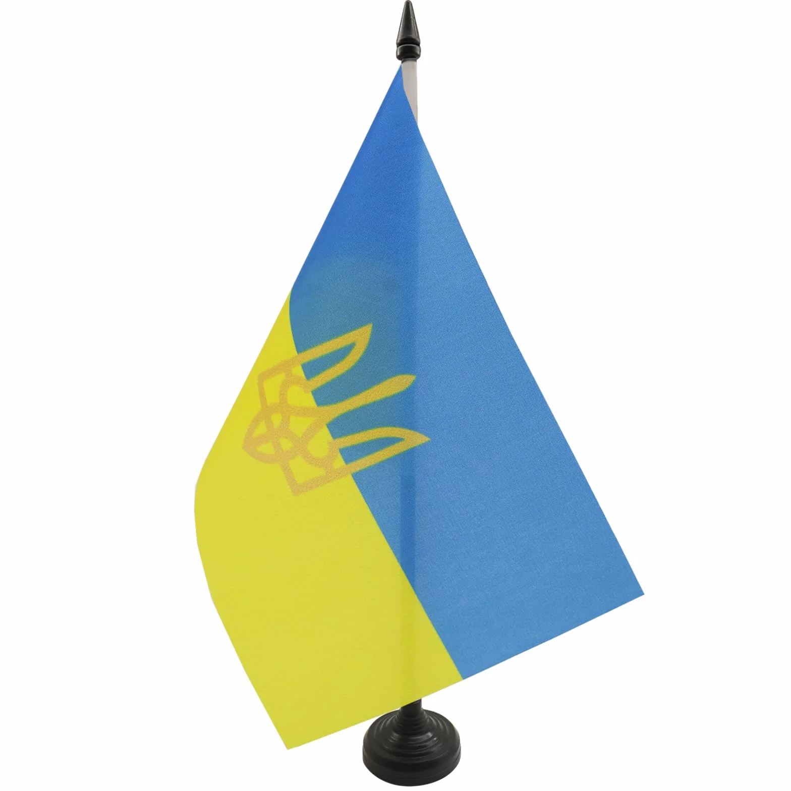 AZ FLAG Bandiera da Tavolo Ucraina con Stemma 21x14cm - Piccola Bandierina Ucraina con Blasone