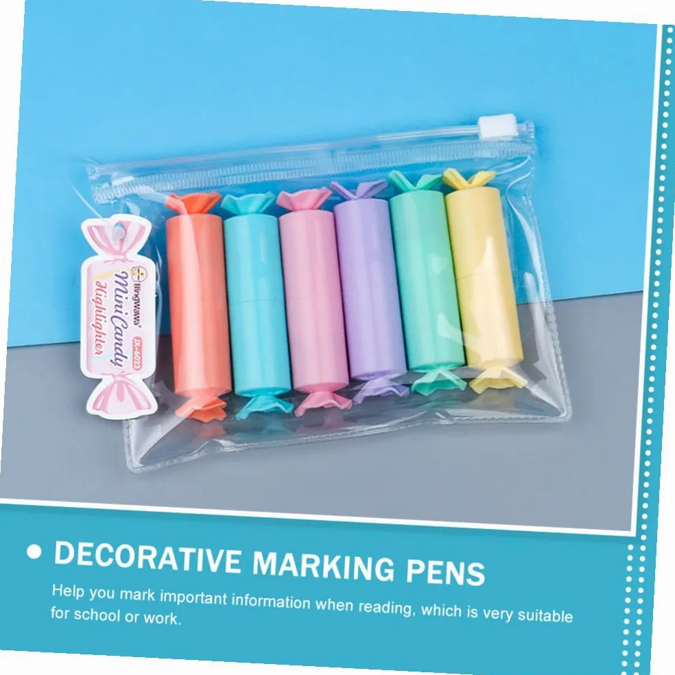 Ciieeo 36 Pz Evidenziatore Penna a Punta Fine Pennarelli Evidenziatori Di Caramelle Penne Estetiche Materiale Scolastico Per Insegnanti Lavagna Plastica Alunno Tergicristallo Portatile