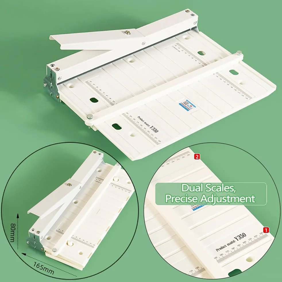Piegatrice per Carta Commerciale 350 mm, Cordonatrice Manuale per A3, Biglietti, Opuscoli