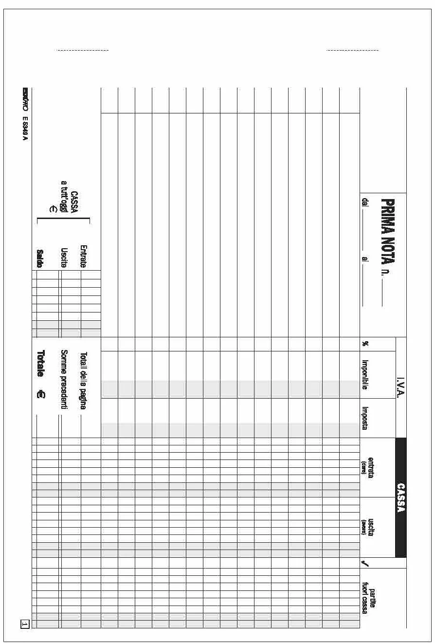 Edipro E5349A Blocco Prima Nota Cassa 50 x 2 Autoricalcante 22 x 14.8