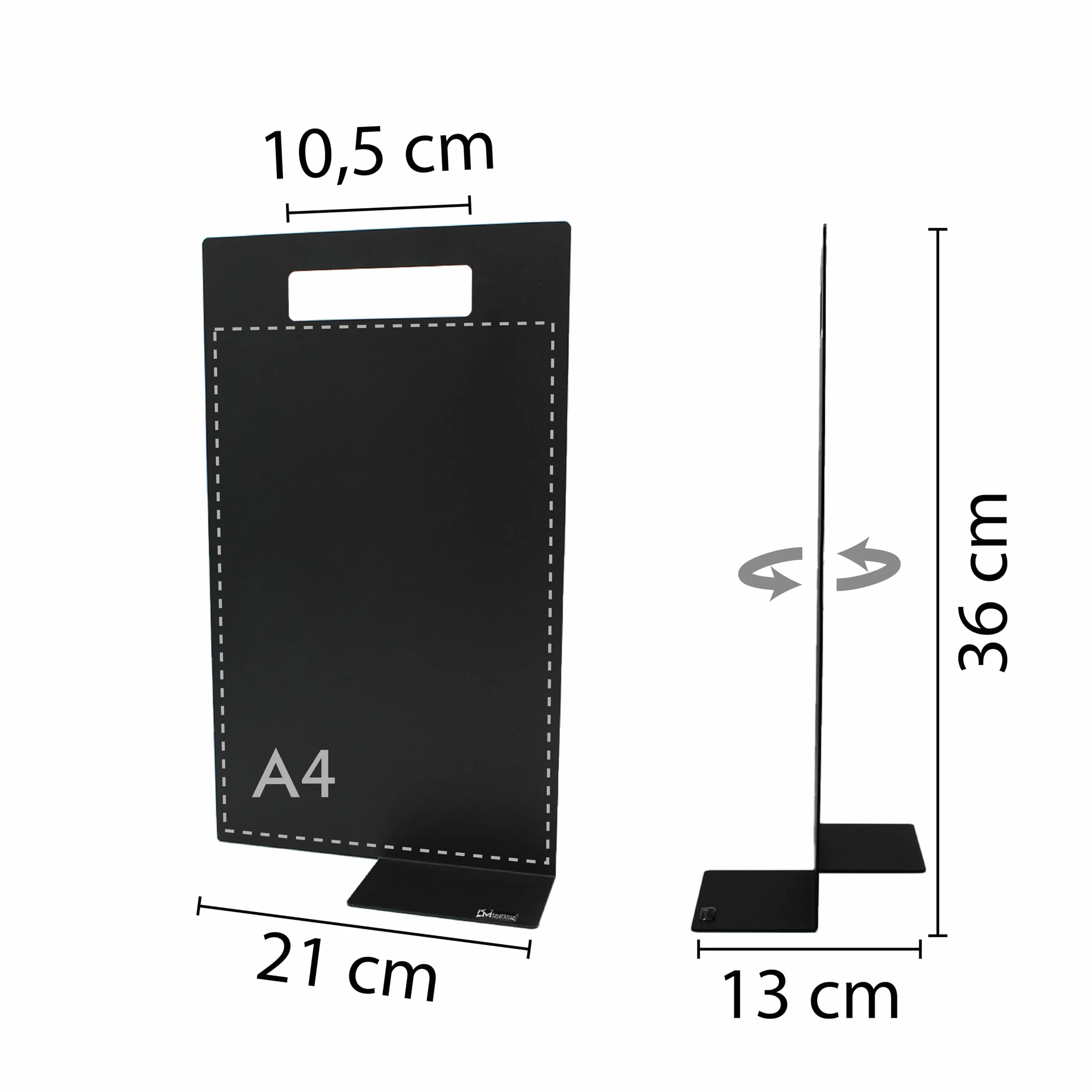KalaMitica - Lavagna Magnetica da Tavolo Formato A4-21x36 cm - Lavagna Nera Bifacciale, Scrivibile e Cancellabile - Espositore da Banco, Porta Menù per Ristorante, Bar, Negozio