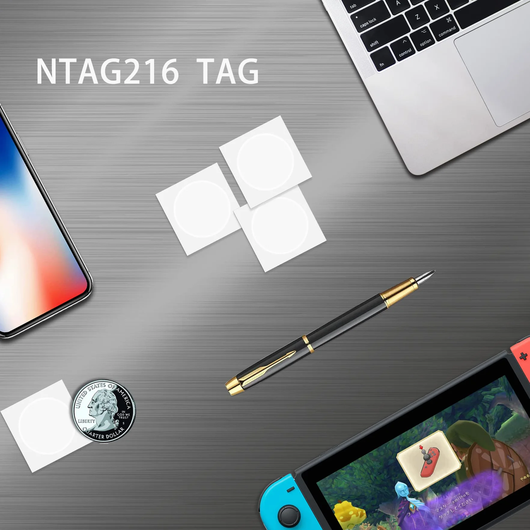 50 etichette adesive NFC NTAG216, riscrivibili NFC Tag NTAG216, 25 mm, 13,56 MHz, etichetta NFC RFID 888 byte di memoria
