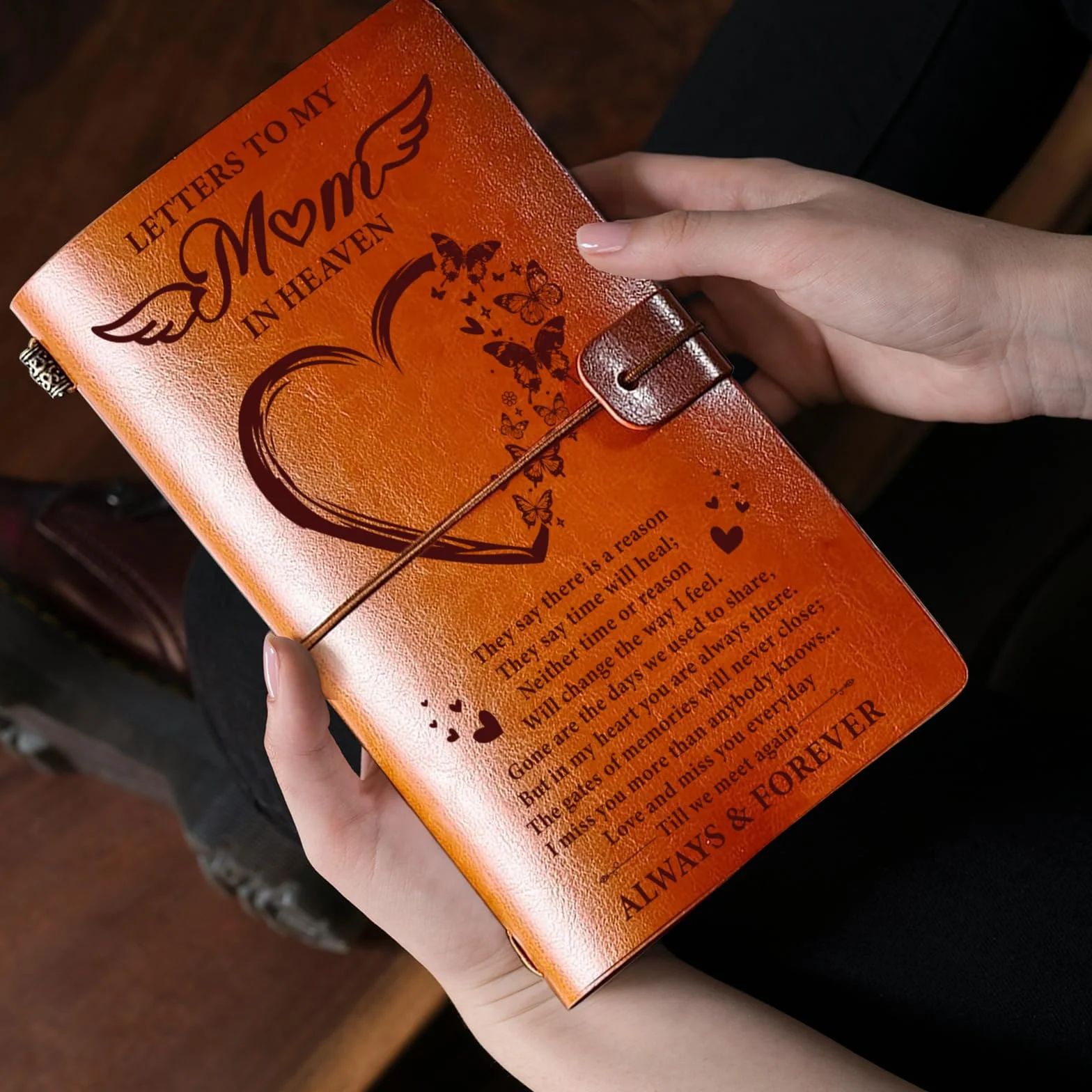Regalo commemorativo per la perdita della mamma lettera alla mamma in paradiso diario in pelle