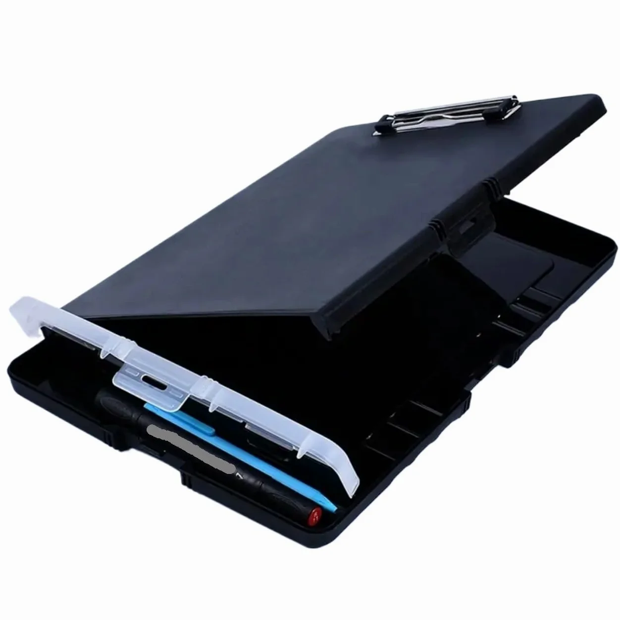 Portablocchi 4 pezzi di plastica for appunti, custodia for documenti, cartelle for, blocco note, cancelleria, materiale scolastico for ufficio(Black)