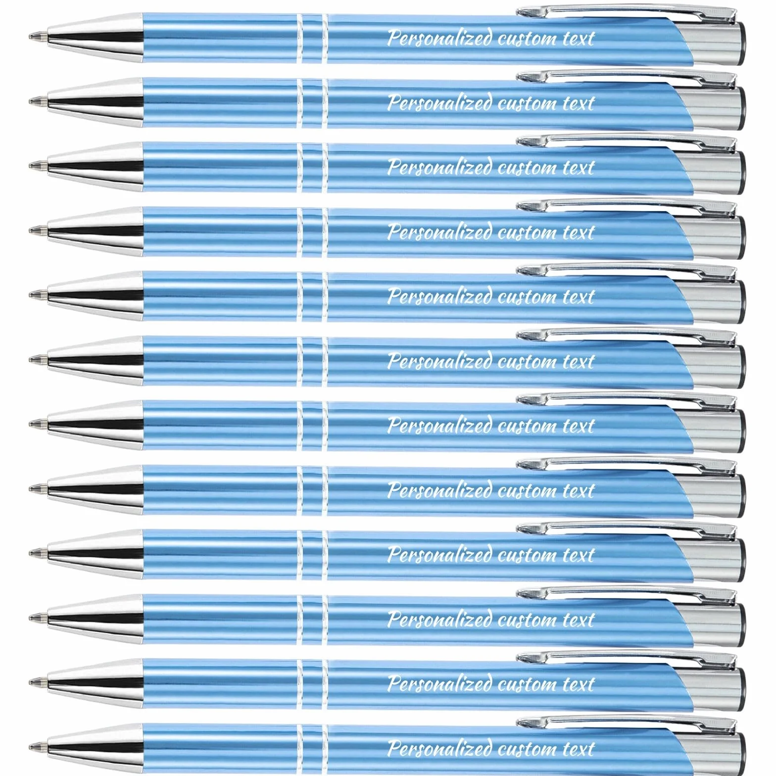 Penne Biro Personalizzate con Nome Inciso, Penne a Sfera in Metallo Personalizzate con Text, Messaggio, Benedizione, Per Ufficio, Scuola, Matrimonio, Natale, Inchiostro Nero, 48 Pezzi