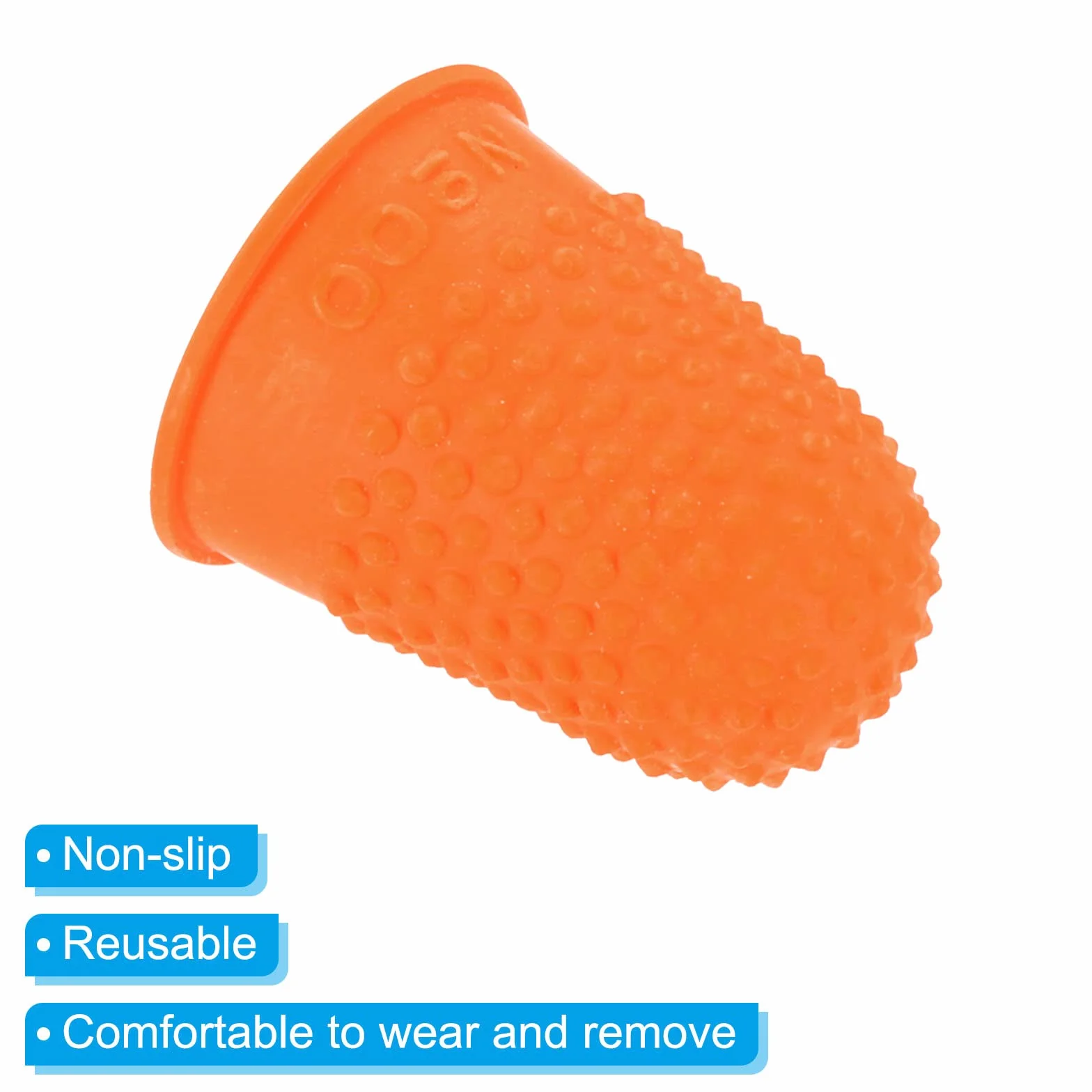 PATIKIL 0.67x0.98 Pollici Gomma Dita Punte 10pz Silicone Pollice Protezione Coprisupporti Cuscinetti Ditale Impugnature Arancione XS