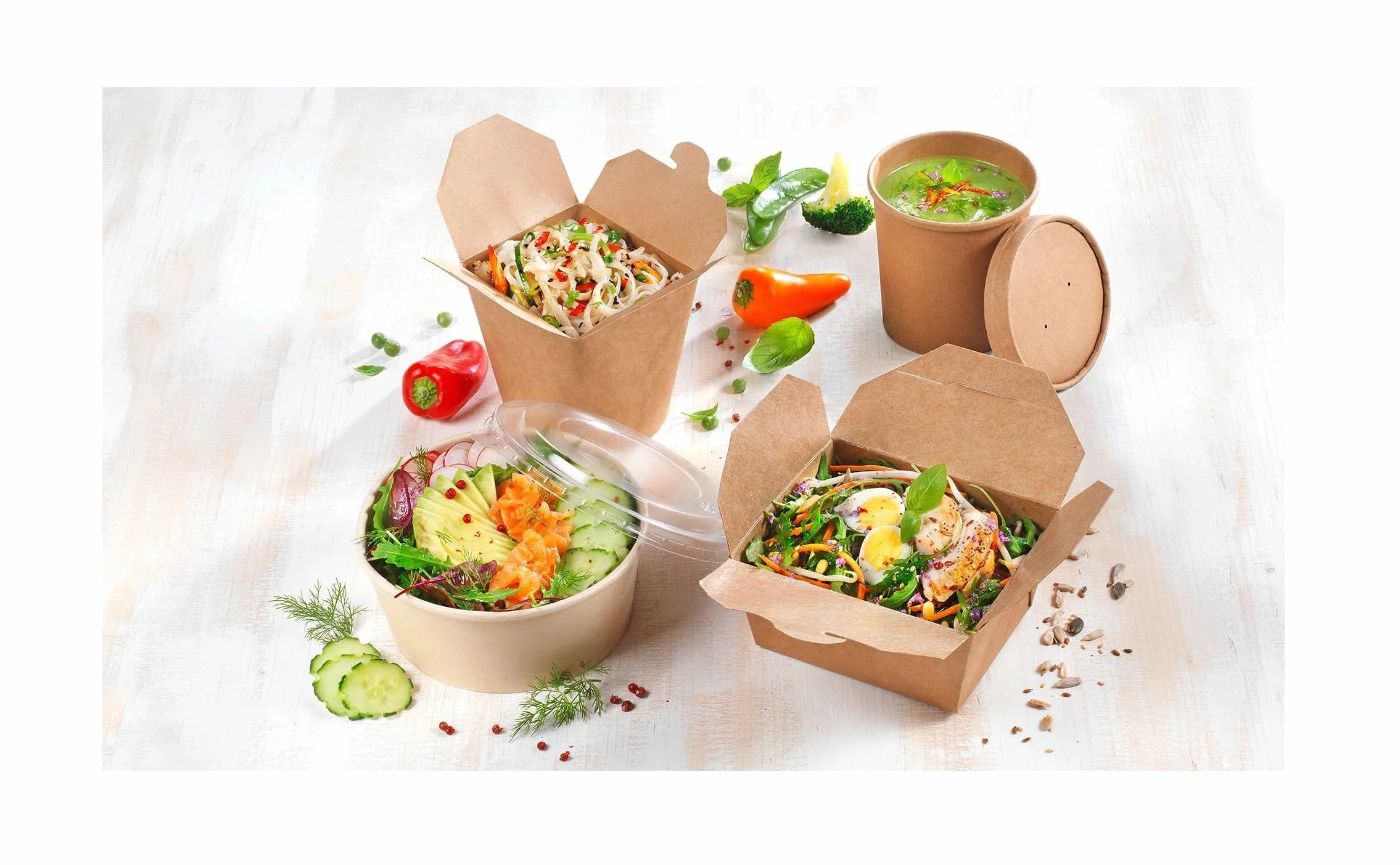 Generico Contenitore per Alimenti Kraft 155x120x65mm 50pz Monoporzione Antigrasso Biodegradabile Take Away