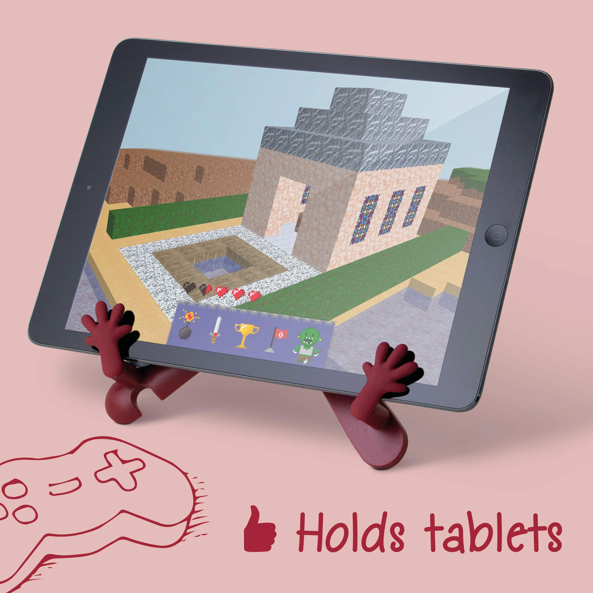 IF The Hands Stand Hands Free Reading Tablet Book Holder Scarlet