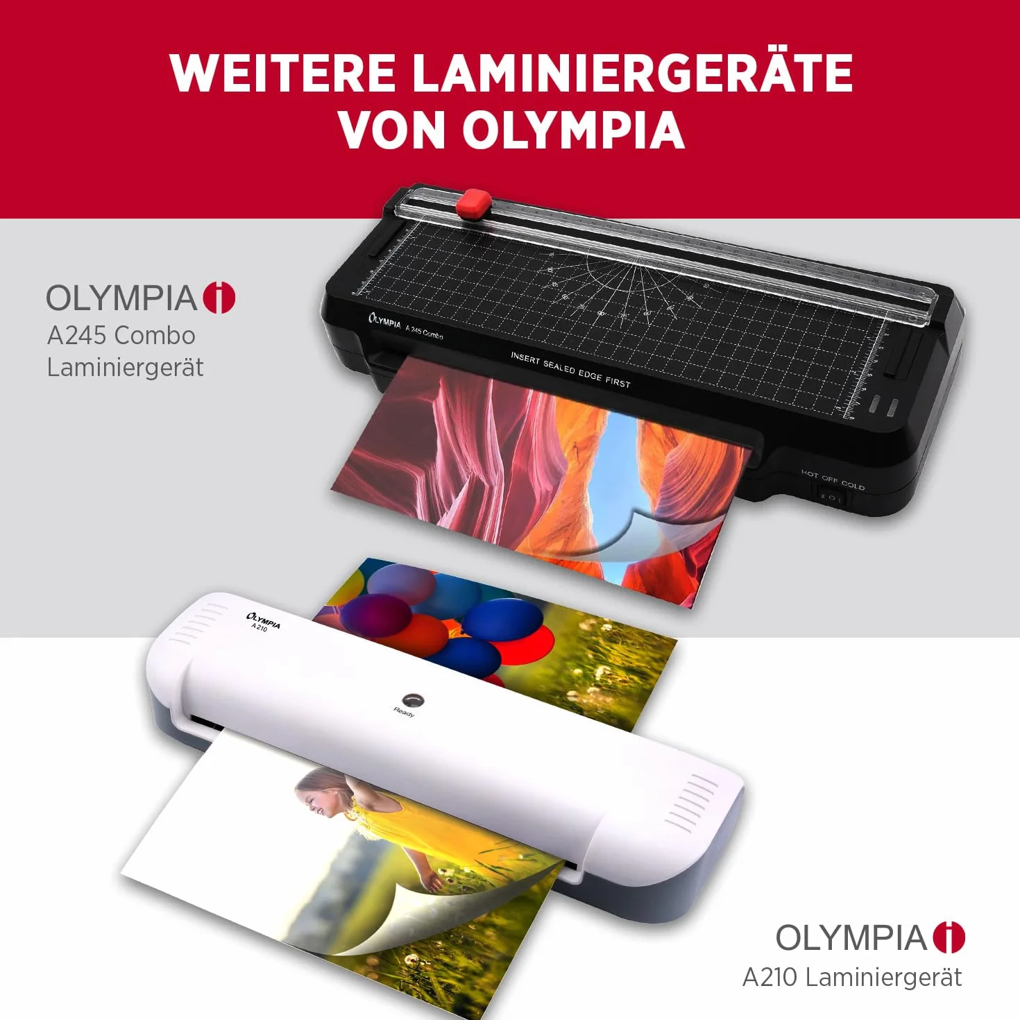 Olympia A 230, set di plastificazione 4 in 1 per A4, 75-125 micron, nero, 3113