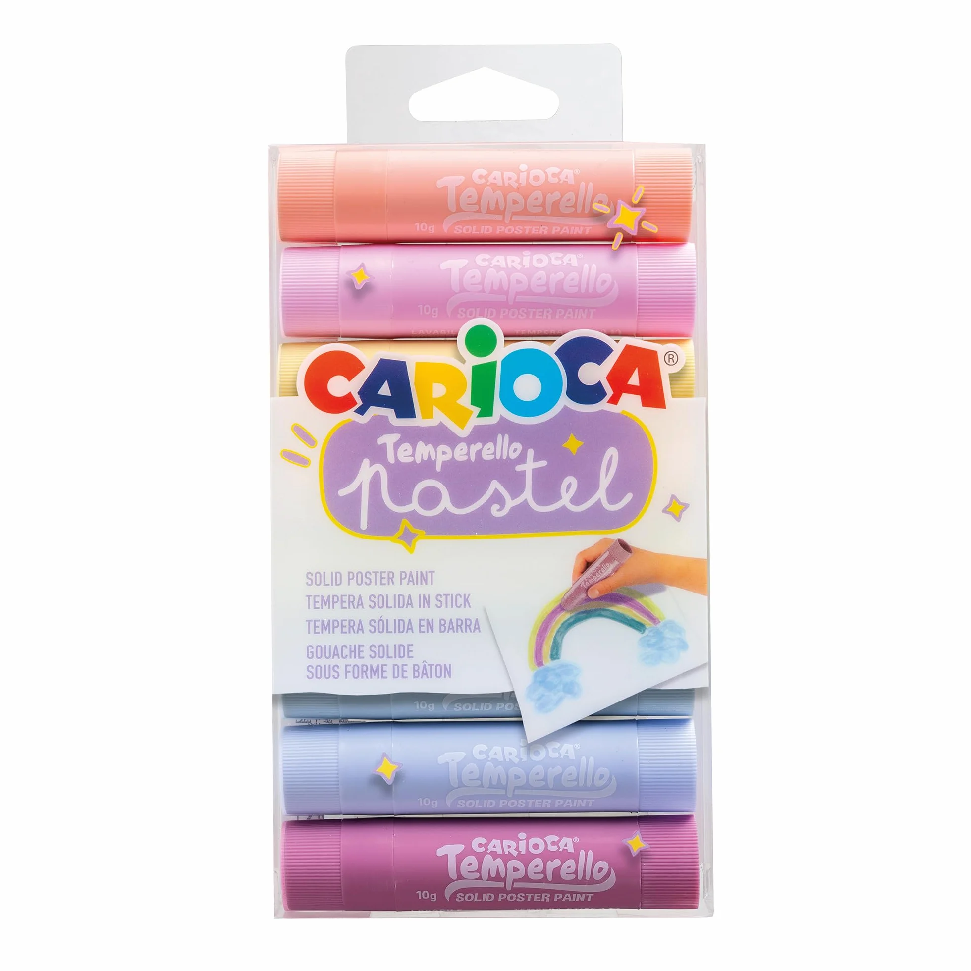 CARIOCA Temperello Pastel 8 Temperelli Solidi Colori Pastello Lavabili
