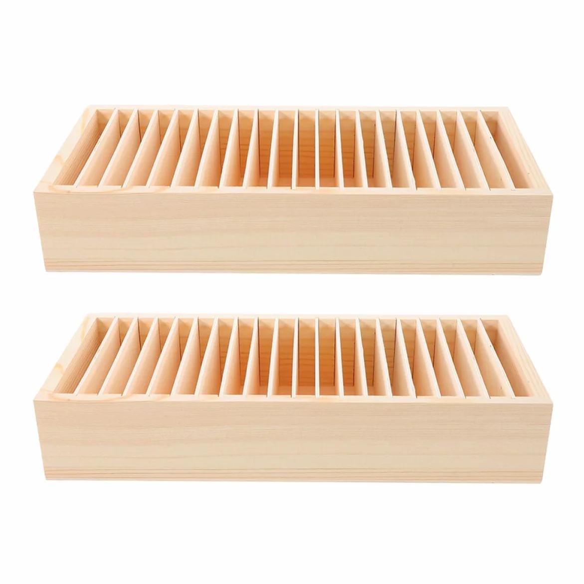 BESPORTBLE Scatola Porta Carte Organizer Versatile 2 Pezzi Design Multi-scomparto in Legno e Struttura Staccabile per Accessori e Biglietti da Visita , per Casa e Ufficio