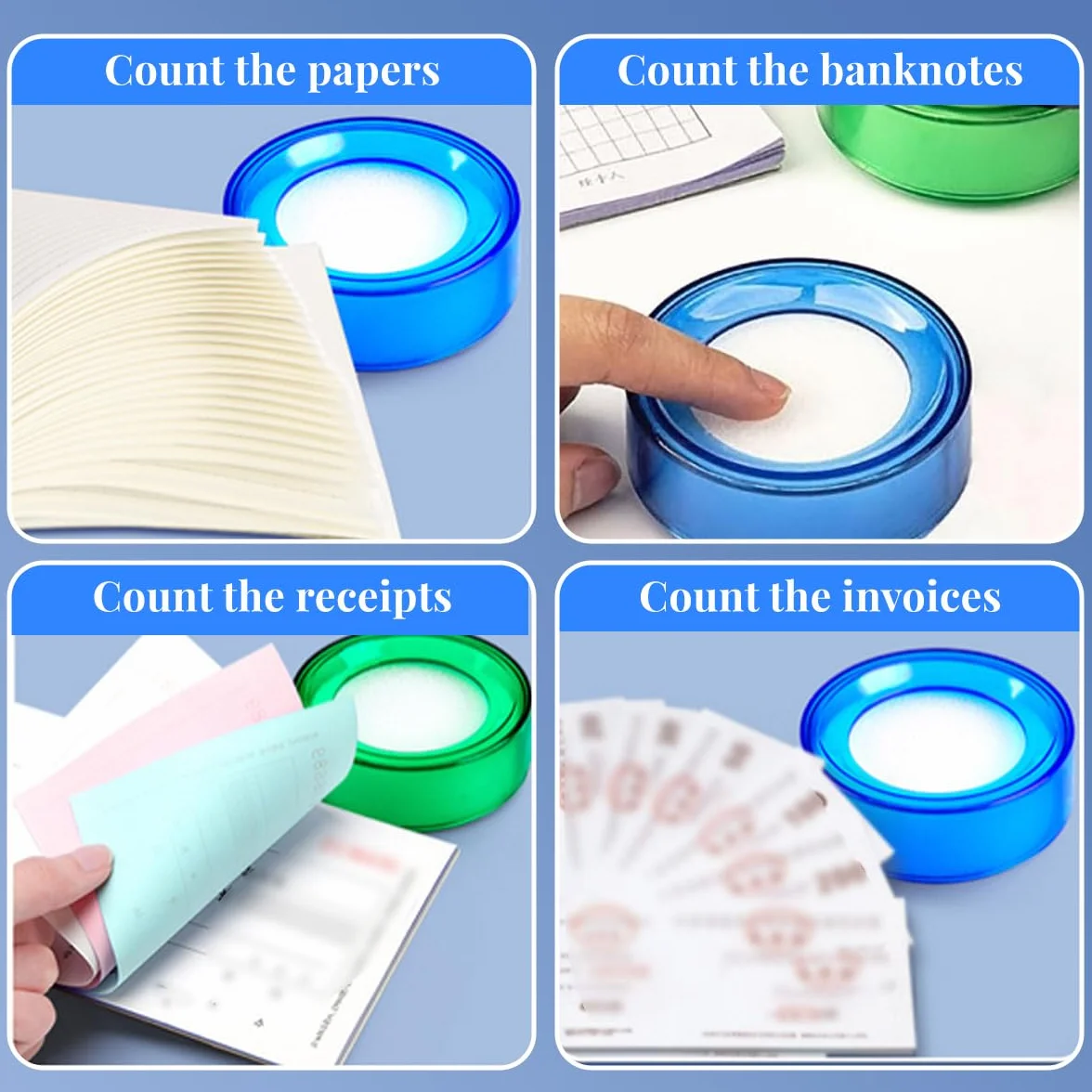Spugne bagnate da dito 6,9 x 2,5 cm custodia plastica strumento conteggio idratazione banconote contanti 4 colori