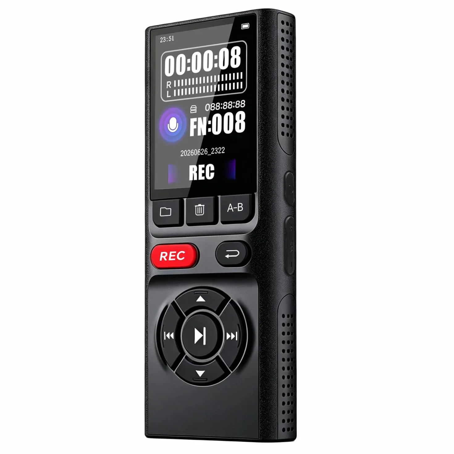 Registratore vocale digitale Jaswill da 64 GB, con riproduzione a batteria lunga, schermo da 2 pollici, registrazione audio MP3 per riunioni, conferenze e interviste, dispositivo di registrazione USB