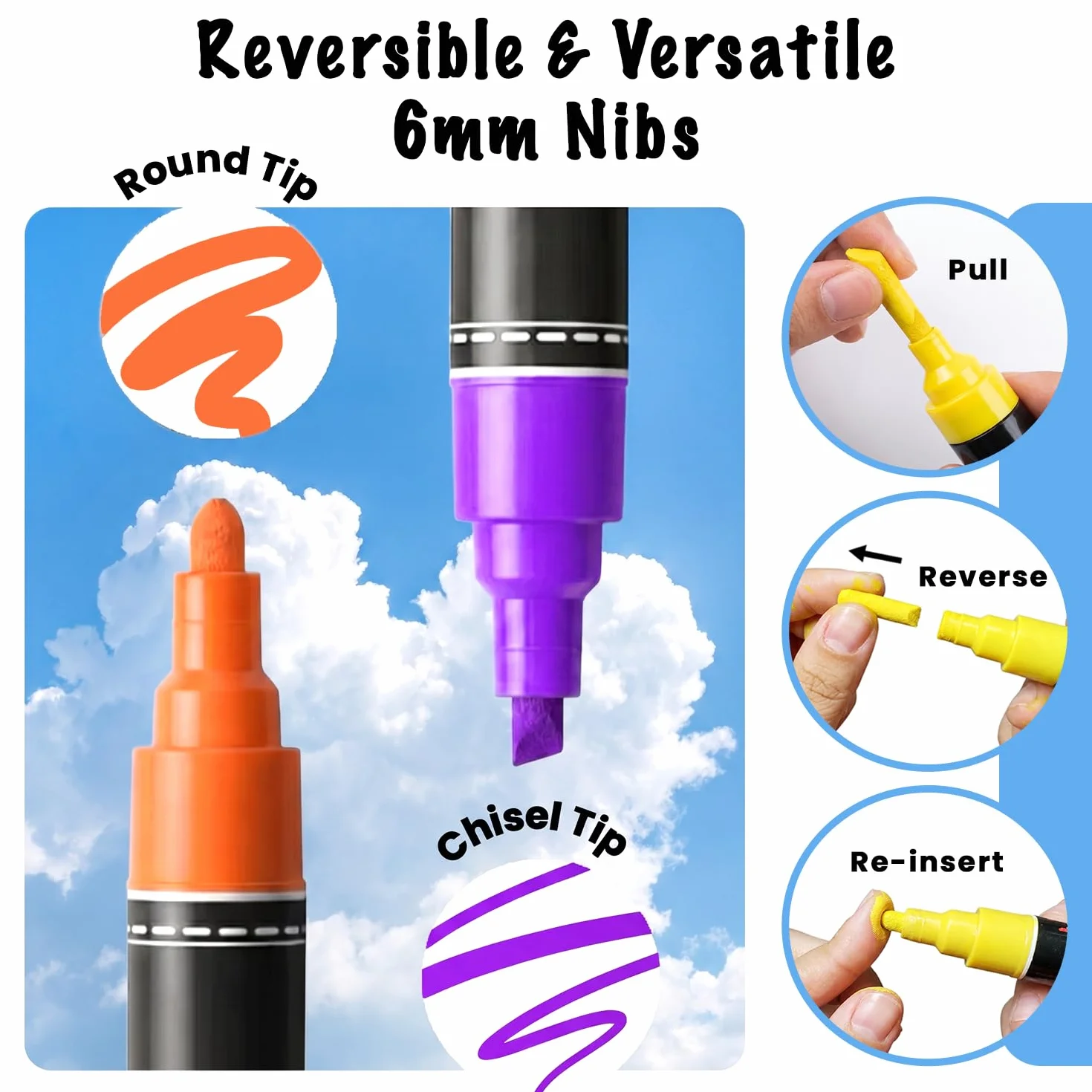 Chalkola Liquid Chalk Pens for Blackboard, Chalkboard, Whiteboard, Window, Labels, Glass, Board - Pack of 40 (Neon, Pastel & Metallic) Paint Colours - Wipeable Chalk Markers - 6mm Reversible Tip