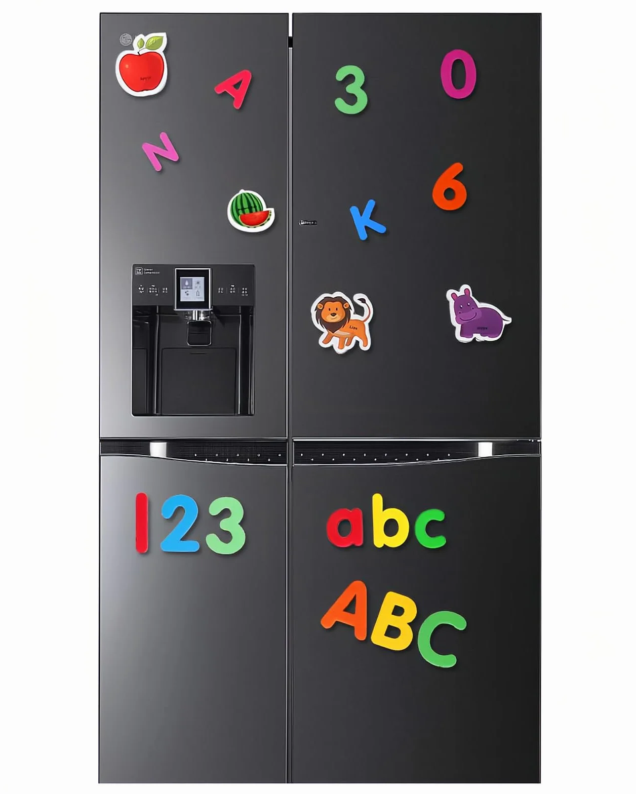 Lettere Magnetiche per Bambini 105 Pezzi Magneti Alfabeto per Lavagna Magnetica e Frigo Set Alfabetiere con Numeri