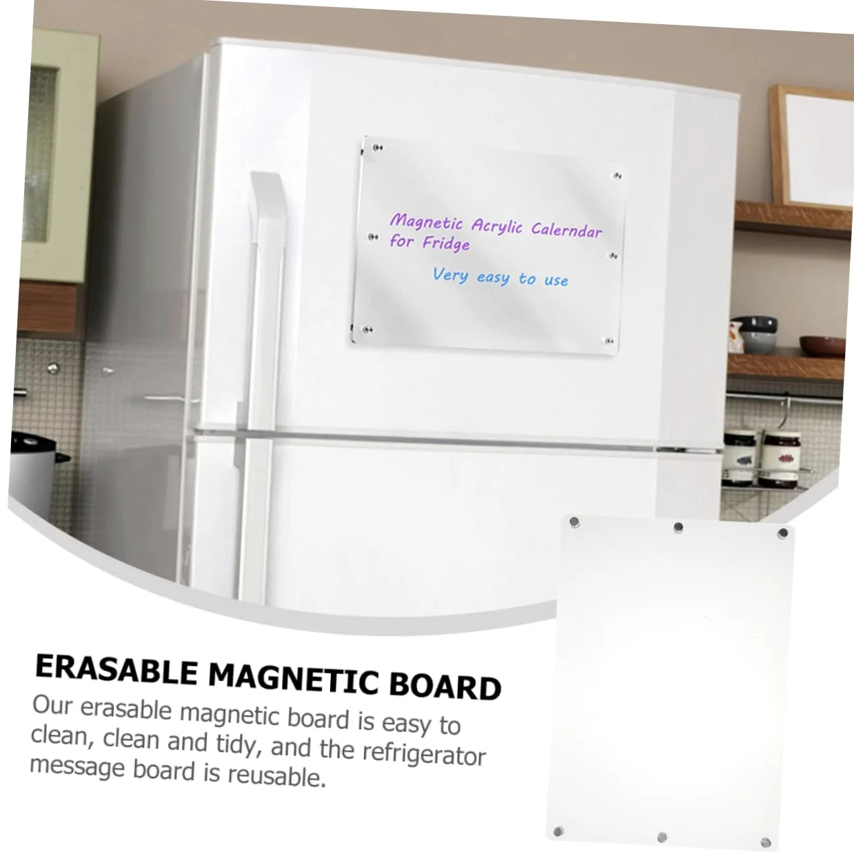 Lavagna Magnetica Cancellabile in Acrilico 2 Pezzi per Frigorifero | Scrittura Fluida e Pulizia Rapida, Pannello Trasparente Superficie Pratica per Appunti Quotidiani