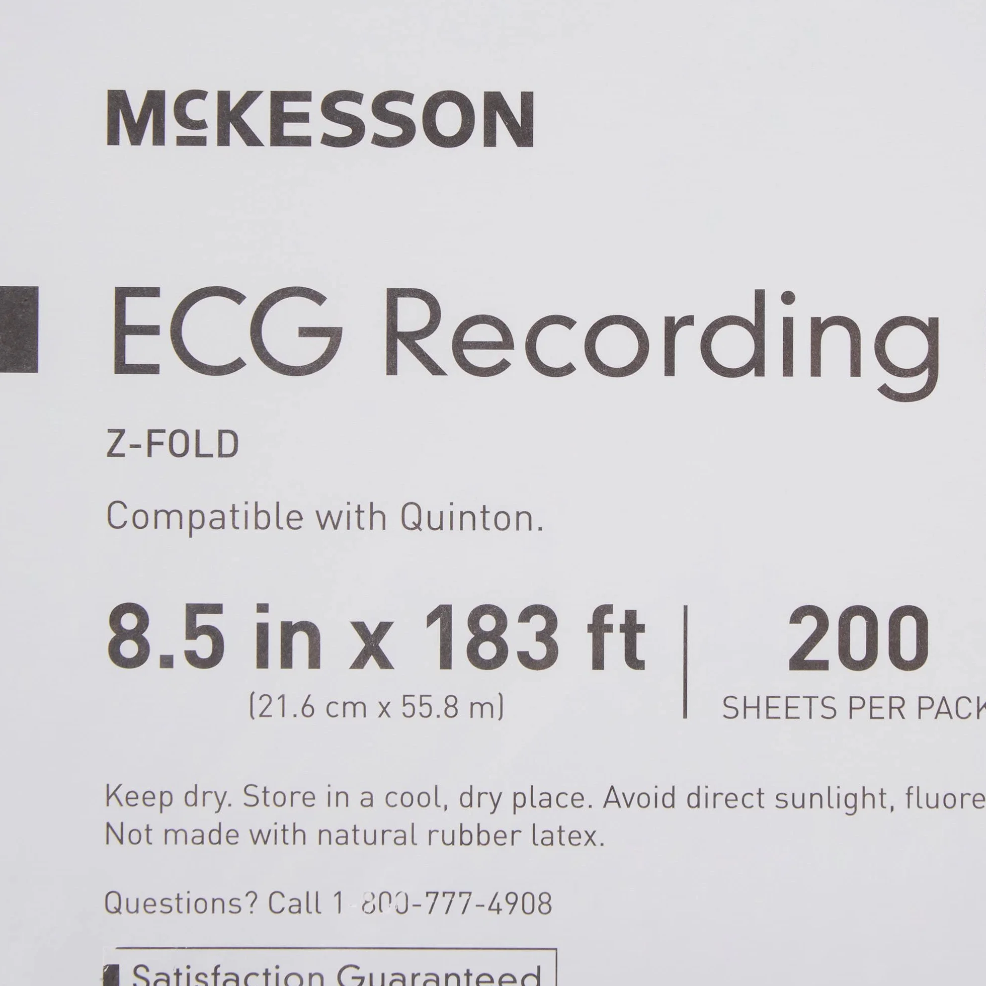 McKesson ECG - 200 fogli di carta termica a griglia rossa, 21,5 cm x 55,8 m