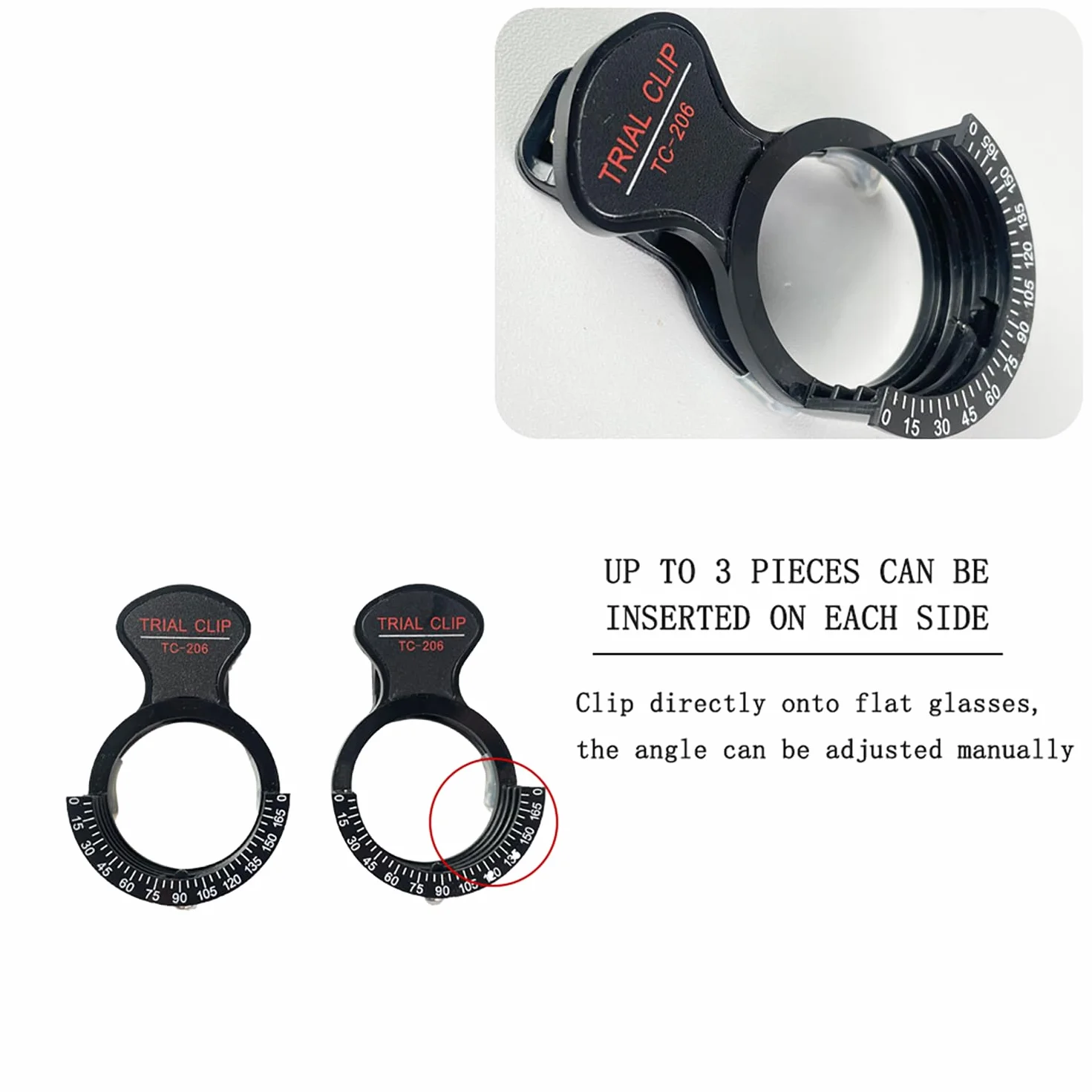 Trial Clip OptiPro - Kit di fissaggio per lenti optometriche - Accessorio per test oculari di alta qualità per negozi di ottiche oftalmiche