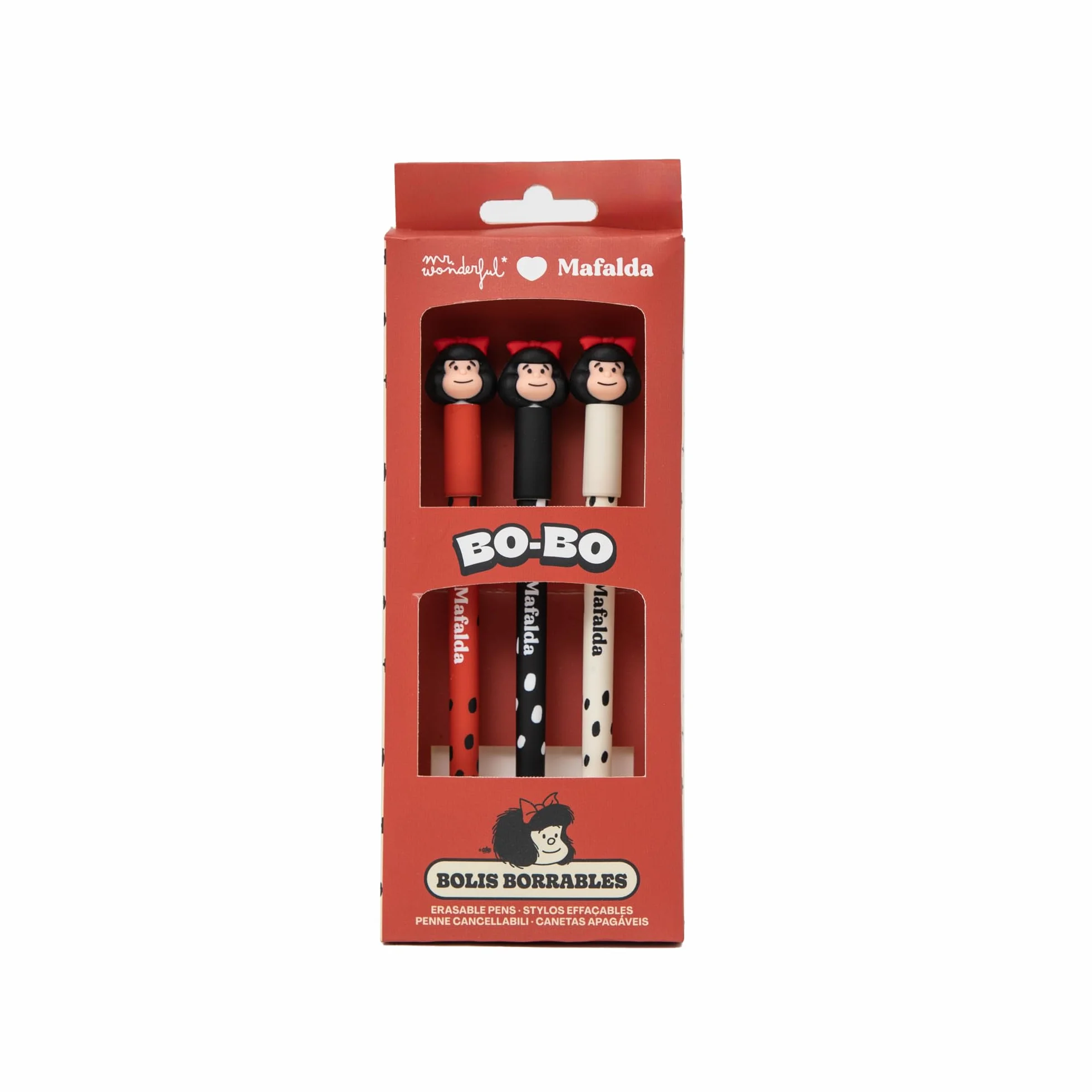 Mr. Wonderful Set di 3 penne cancellabili Bo-Bo Mafalda