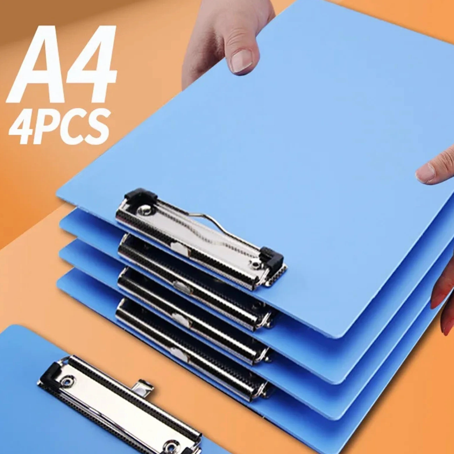 Cartella Portadocumenti Portablocco A4 da 4 pezzi con clip, lavagnetta spessa in PP, cartella progetti resistente alle cadute for ufficio, scuola, infermiere, uso domestico