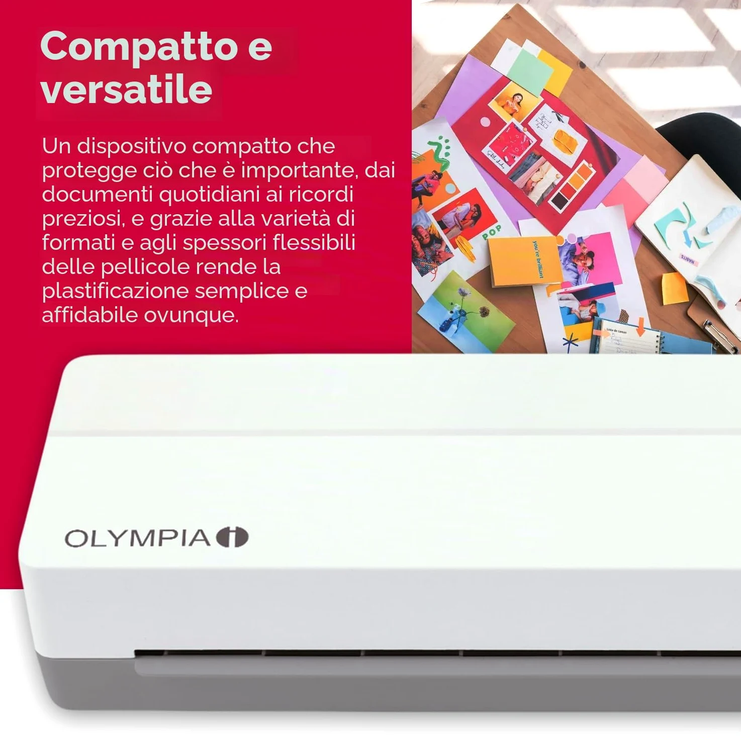 OLYMPIA A130 Plastificatrice A3 | Fogliatrice compatta per ufficio, scuola e casa | Laminazione a caldo fino a 320 mm | Per pellicole di laminazione da 80 – 125 micron | Plastificatrice A3 & A4 |