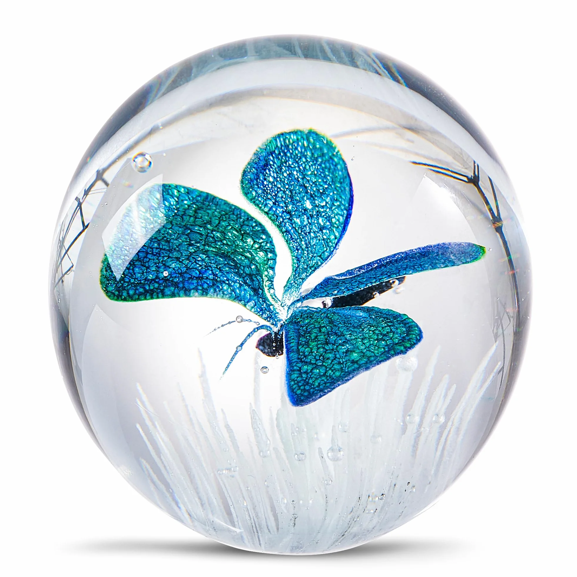 Fermacarte in vetro soffiato a mano, a forma di farfalla, per regalo di compleanno (farfalla)