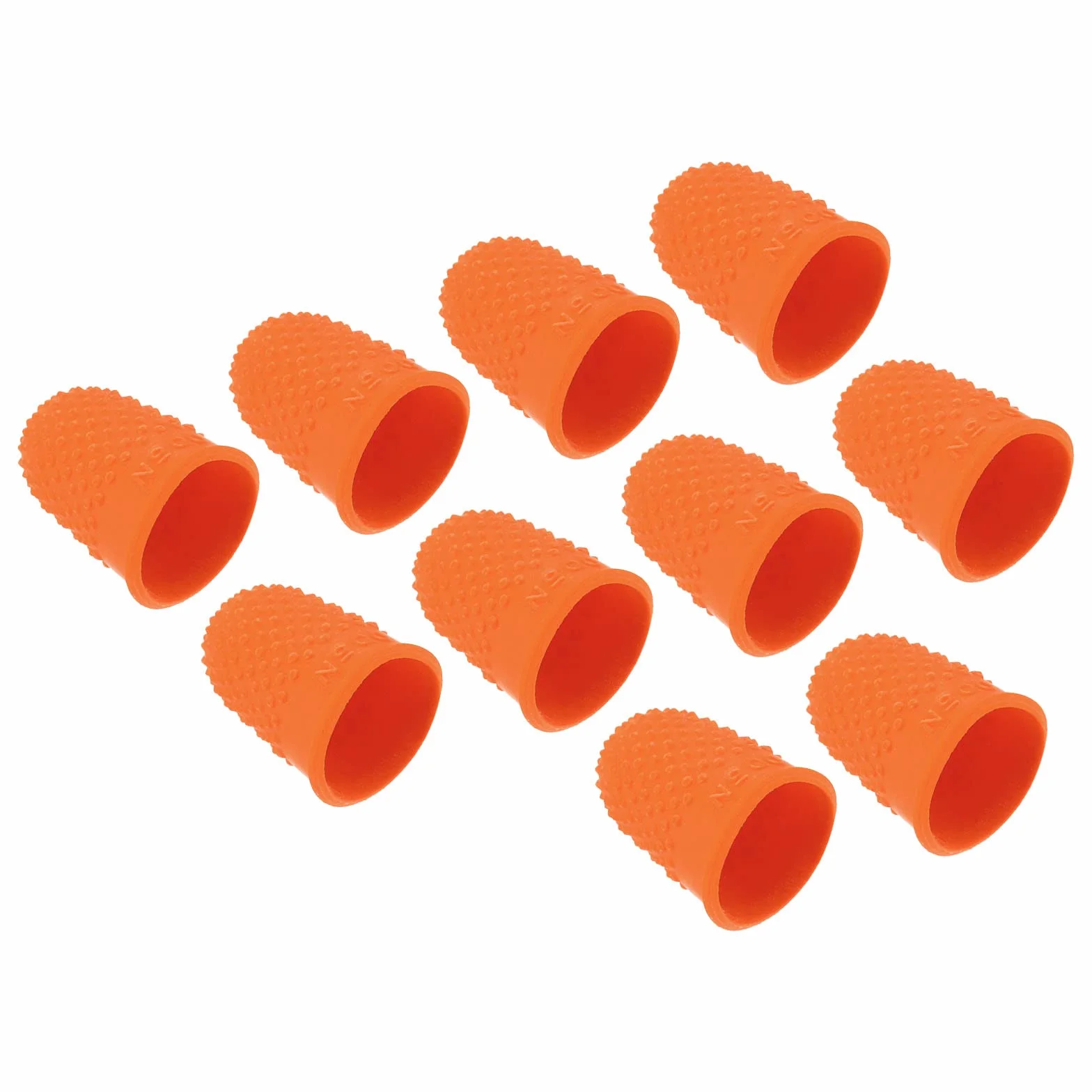 PATIKIL 0.67x0.98 Pollici Gomma Dita Punte 10pz Silicone Pollice Protezione Coprisupporti Cuscinetti Ditale Impugnature Arancione XS