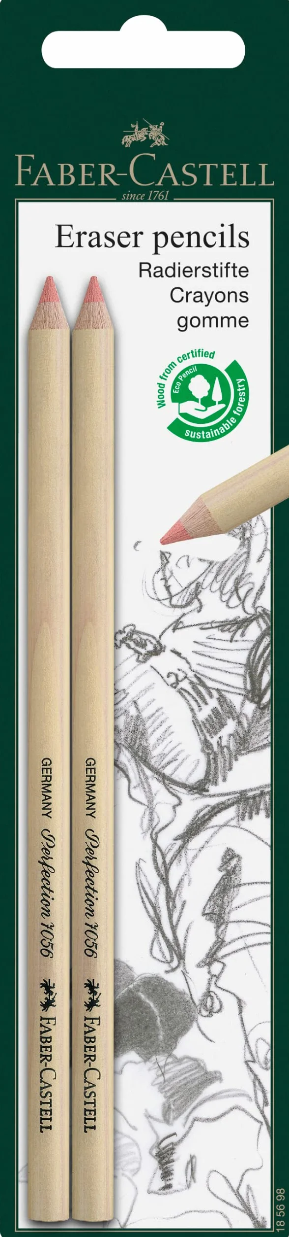 Faber-Castell Gomme a Forma di Matita, Confezione da 2, per Cancellare con Precisione