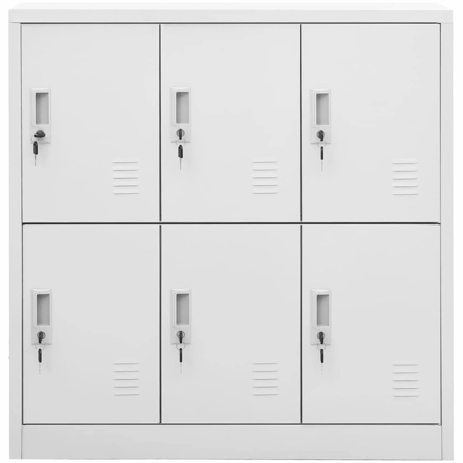 IKAYAA Armadietti con Chiave Armadietti spogliatoio Armadio Metallico Armadietti Organizzatore in Acciaio per Scuole e Uffici-Grigio Chiaro-con 6 armadietti
