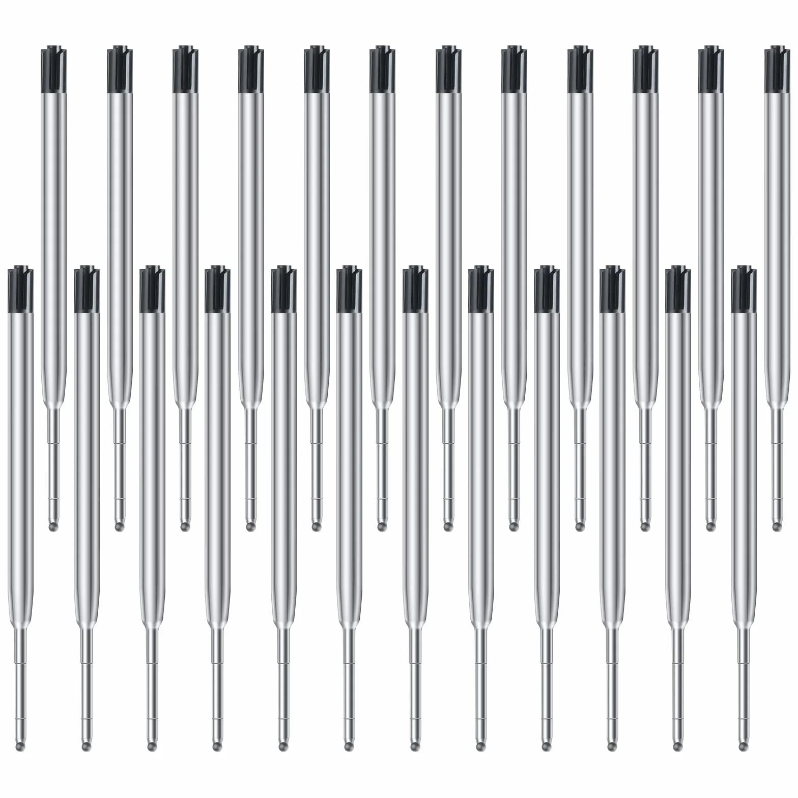 Set di Ricariche per Penne Parker, 24 Pezzi, Refill Penna a Sfera, 0,5 mm Punta Media (Nero)