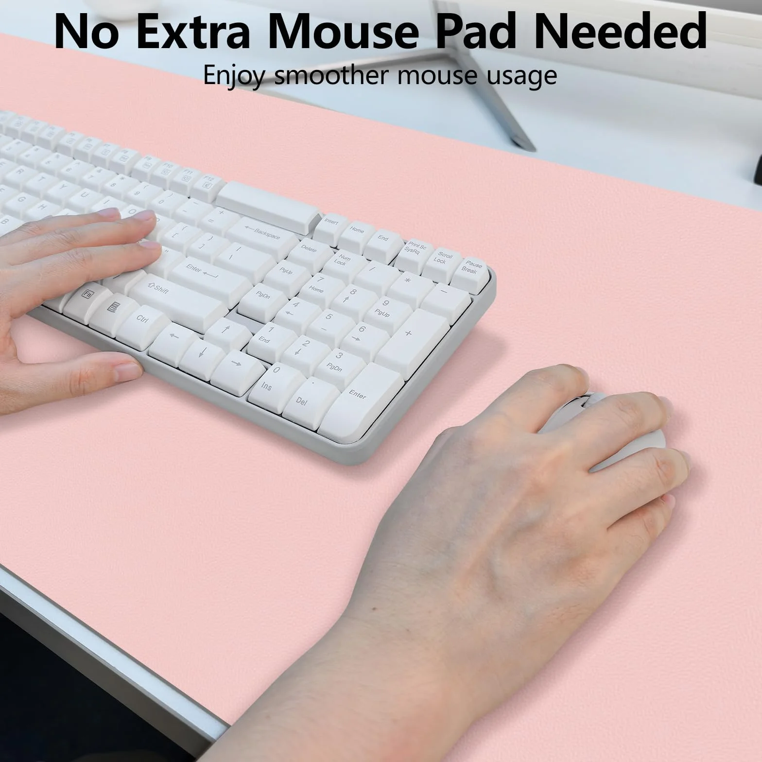 Niviy Tappetino Scrivania in Pelle PU 60x40 cm Rosa Tenero Impermeabile Antiscivolo Desk Mat