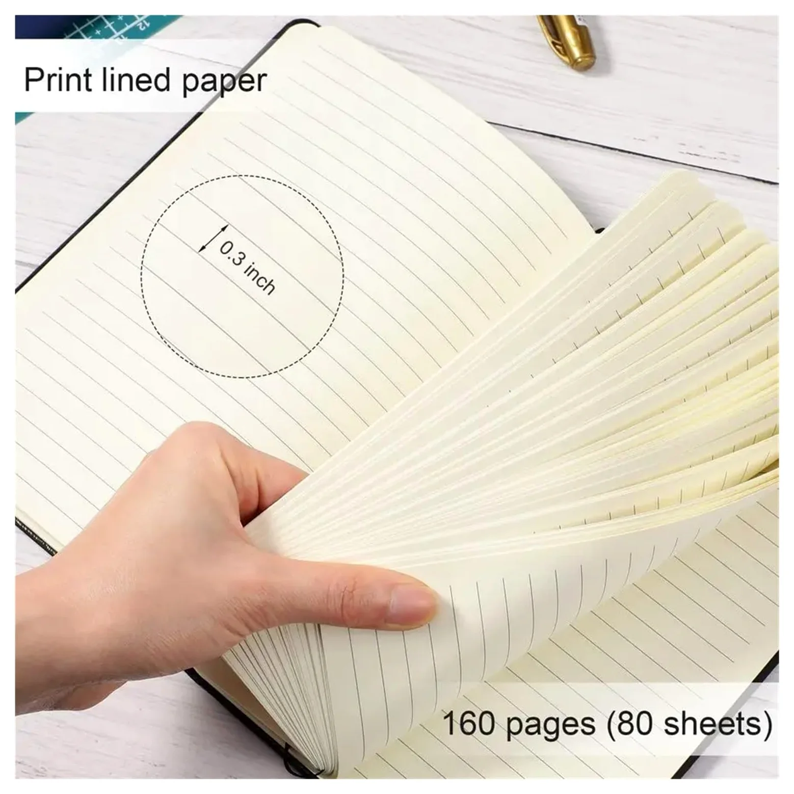 Confezione da 20 quaderni con diario a righe A5 Quaderno esecutivo con copertina rigida 5. X 8.3 Diari a righe larghe in pelle PU sfusi con fascia elastica