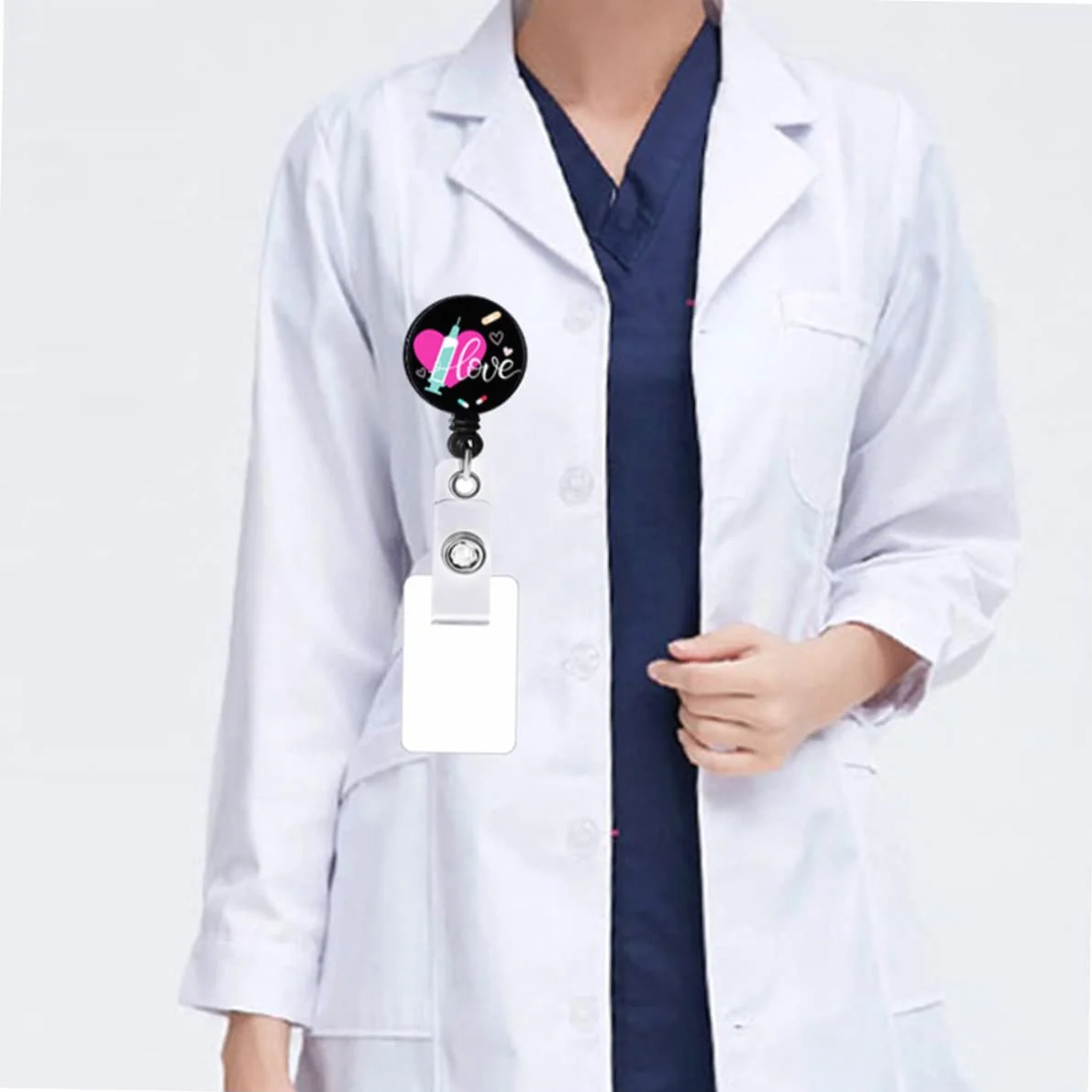 VILLCASE 4 Set Essenziale Per Il Personale Medico: Porta Badge Retrattile Con Bobina Per Carta 4 Pezzi*4