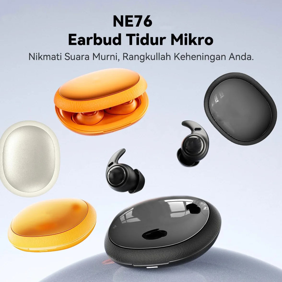 NE76 Sleep Earbuds - Auricolari Bluetooth da 6 pollici, traduzione AI, in tempo reale, 150 lingue, impermeabili, design piccolo, per chi dorme di lato, per viaggi, istruzione, riunioni di lavoro