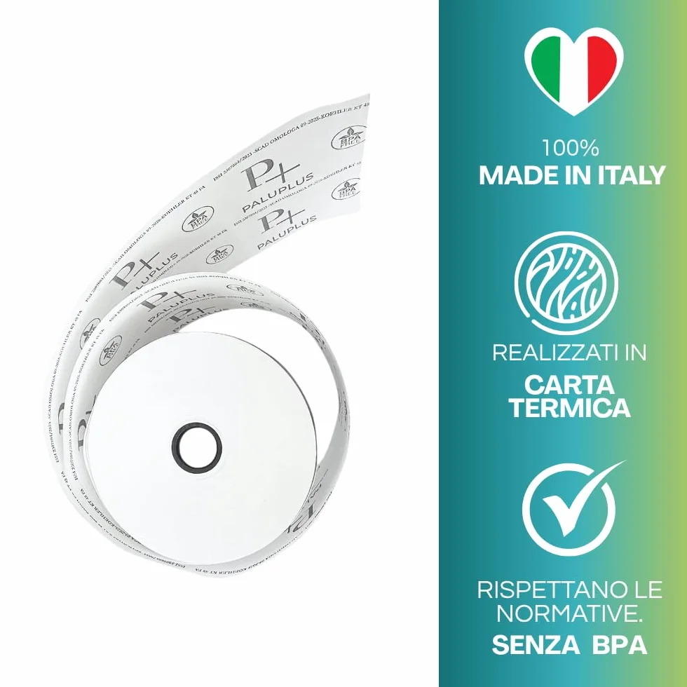 VIRSUS 50 Rotoli Carta Termica 80x80 Registratori di Cassa Terminali Scommesse anima 12mm