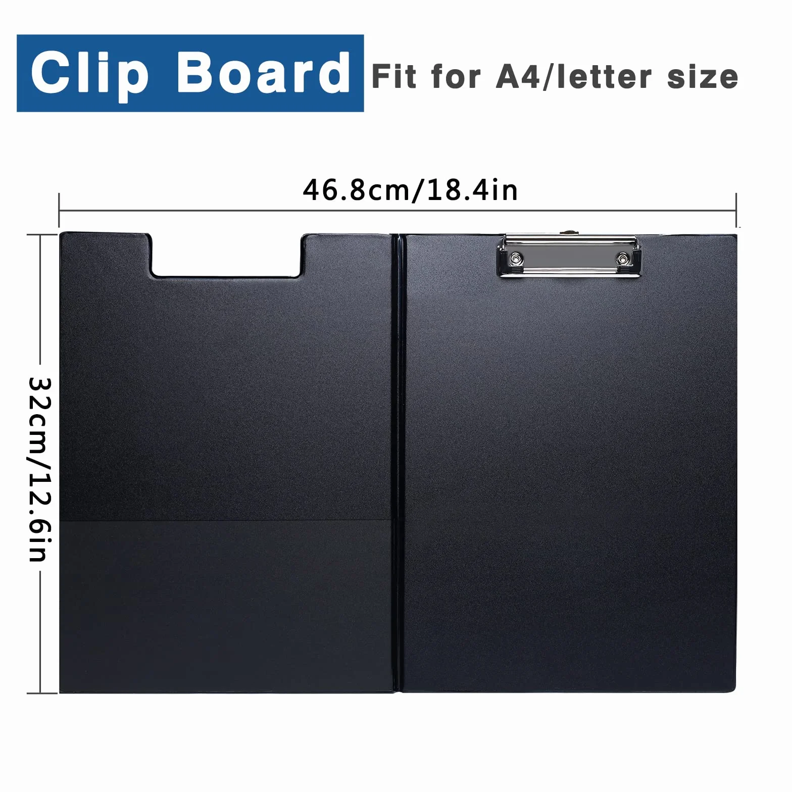 [5 Pezzi]A4 Portablocco con Copertina,Clipboard con Clip in Metallo und Appeso Buca, Appunti con Tasche Interne,Porta-pad Lavagna da scrittura Ideale per Lavoro Quotidiano(Nero)