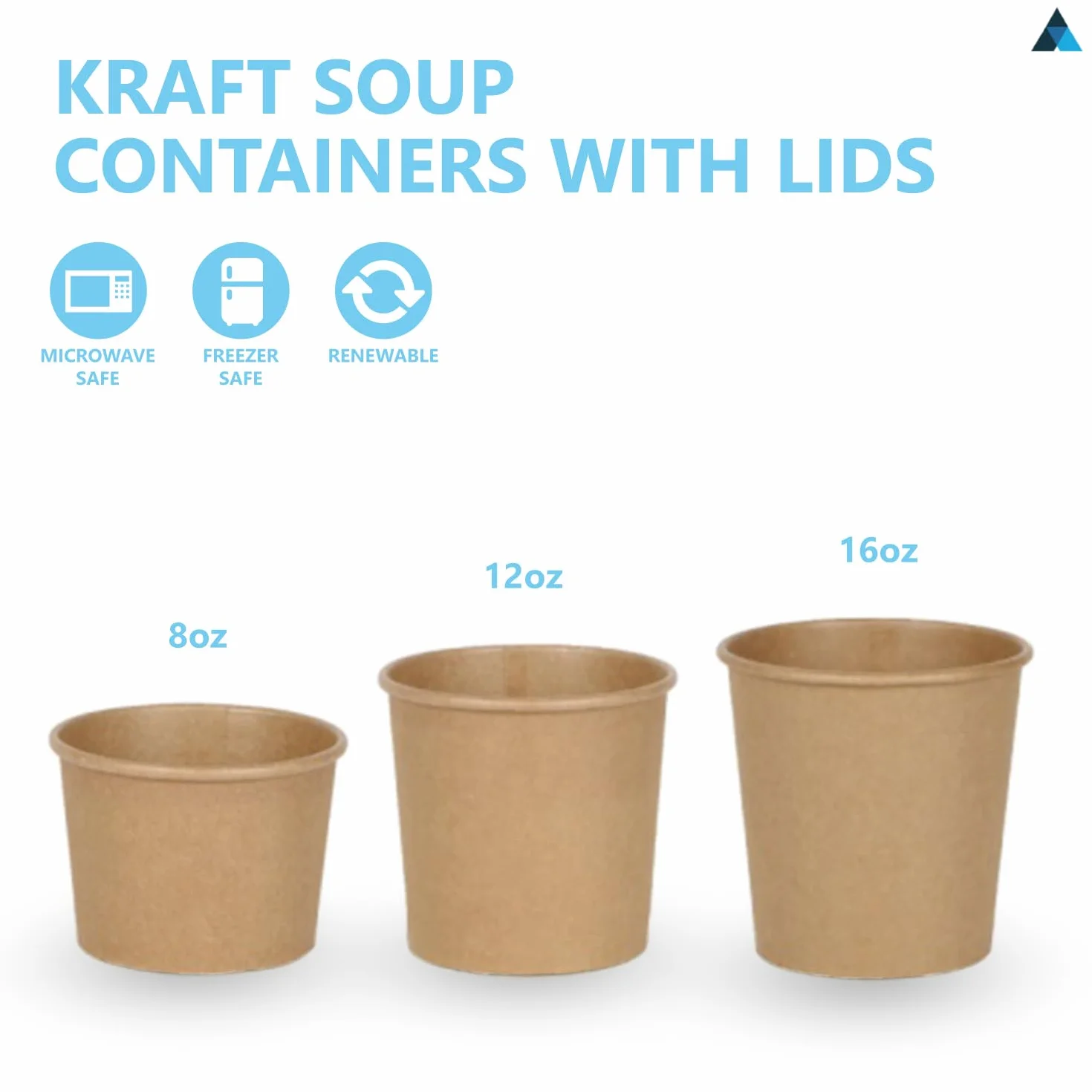 Contenitori usa e getta in carta kraft marrone 475 ml con coperchio 50 pezzi per gelati e gastronomie