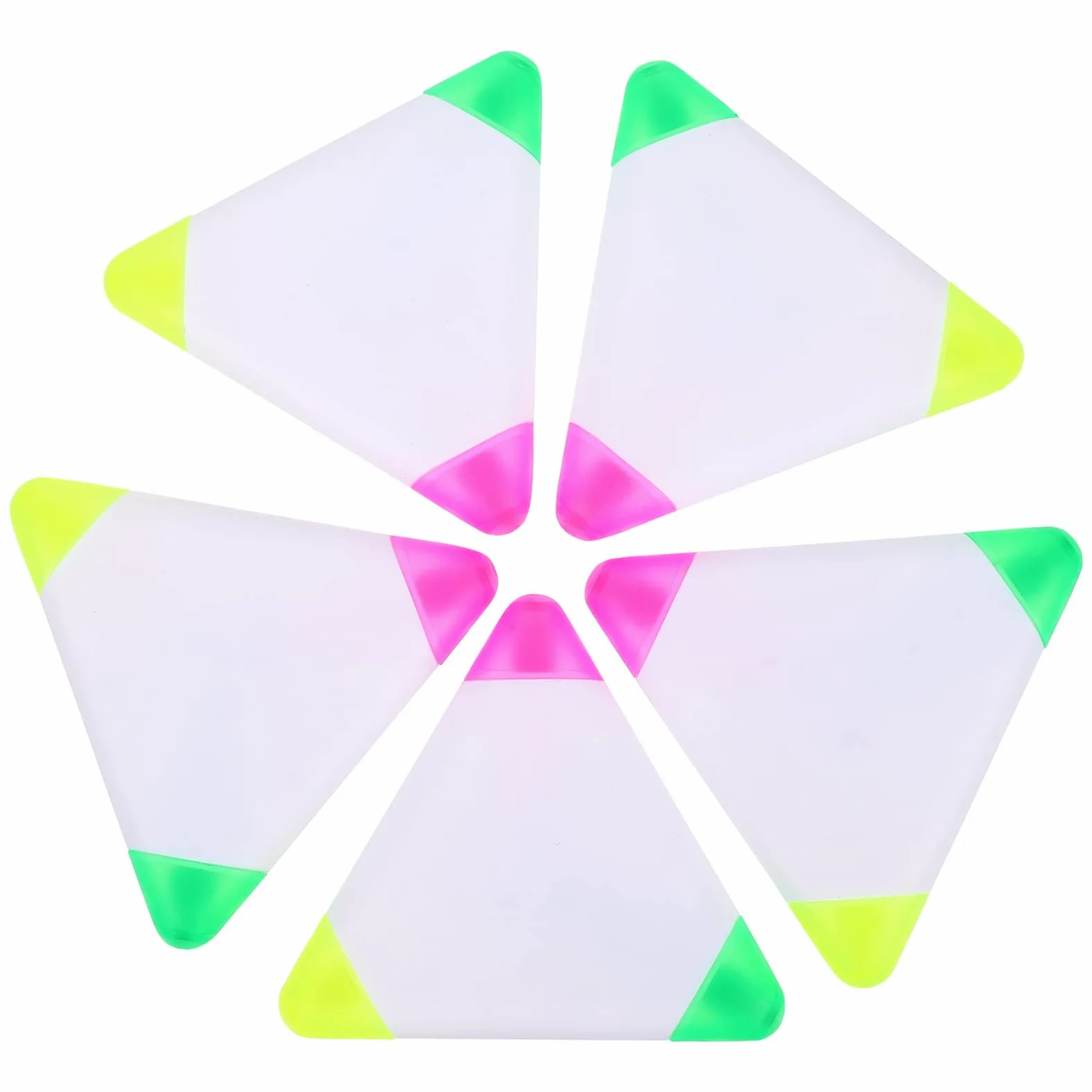 HOMSFOU 3 Set Evidenziatore Pennarello Fluorescente Penna A Fluorescenti Marcatore Triangolare Evidenziatori Triangolari Penne Colorate Plastica Colorful 5 Pezzi*3