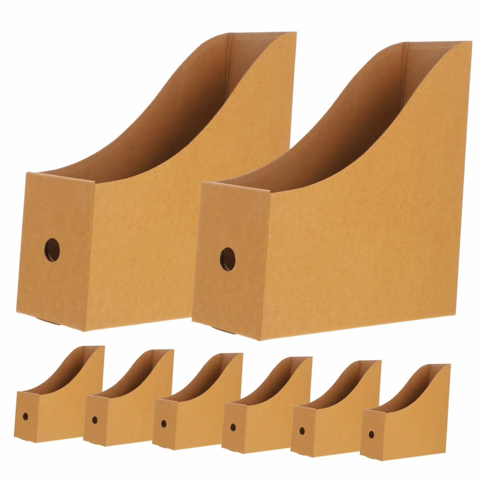 Angoily 8pezzi Forniture Per Ufficio e Cancelleria Riviste in Cartone Kraft Marrone Organizer Per Libri Contenitori Per Conservazione Di Riviste Per Scaffali Da Ufficio Aule Scrivania Port