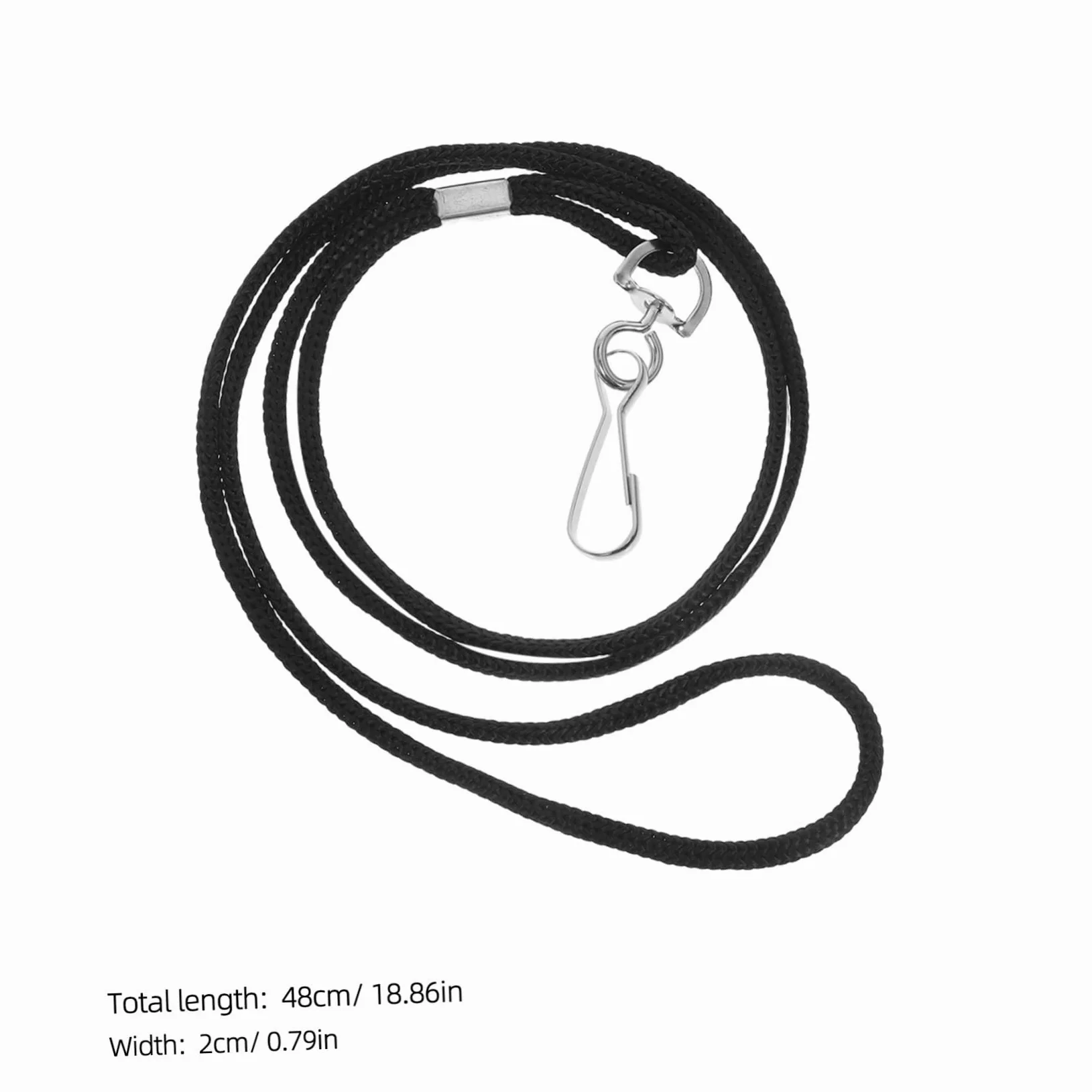 Cordino Porta Badge da Collo Nero 100 Pezzi in Poliestere e Ferro | Sgancio Rapido con Fibbia Staccabile, per Badge e Tessere, Uso Scuola e Fabbrica