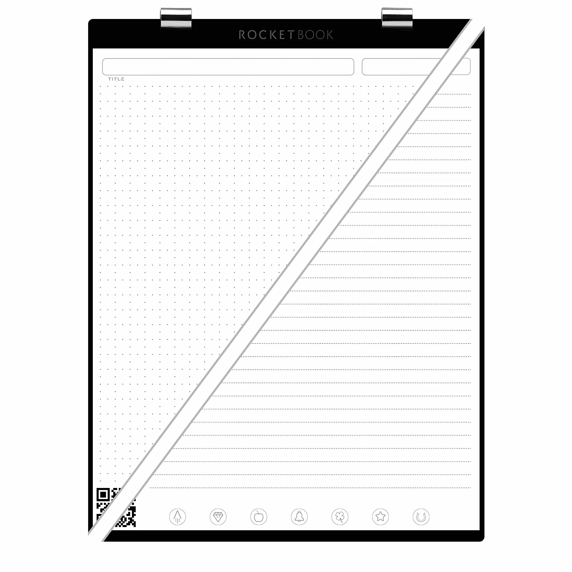 ROCKETBOOK Orbit Letter Page Pack – Blocco intelligente riutilizzabile legale – Dot-Grid & Lined, bianco