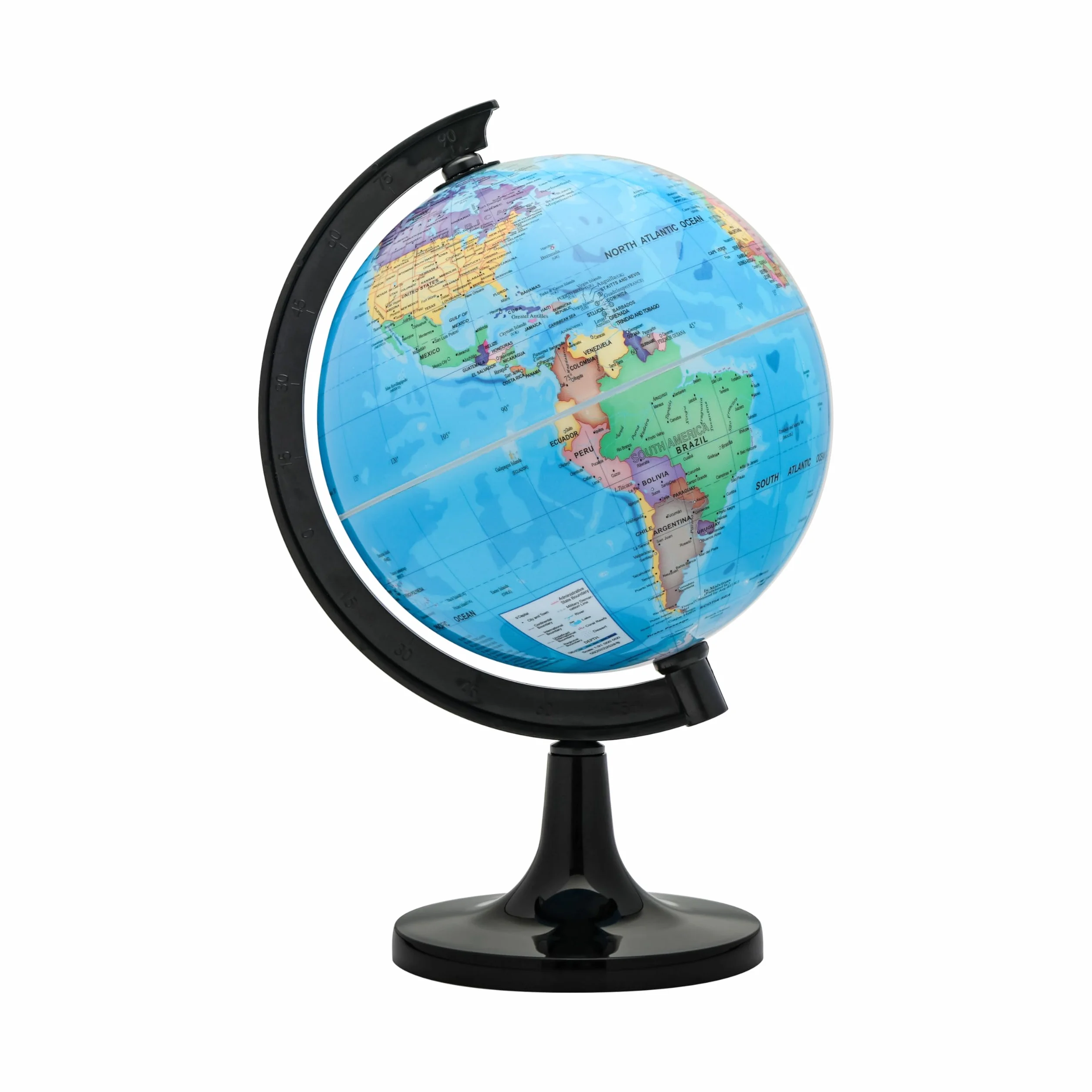 Mappamondo 14 cm Mappa Italiana Base Nera Exerz