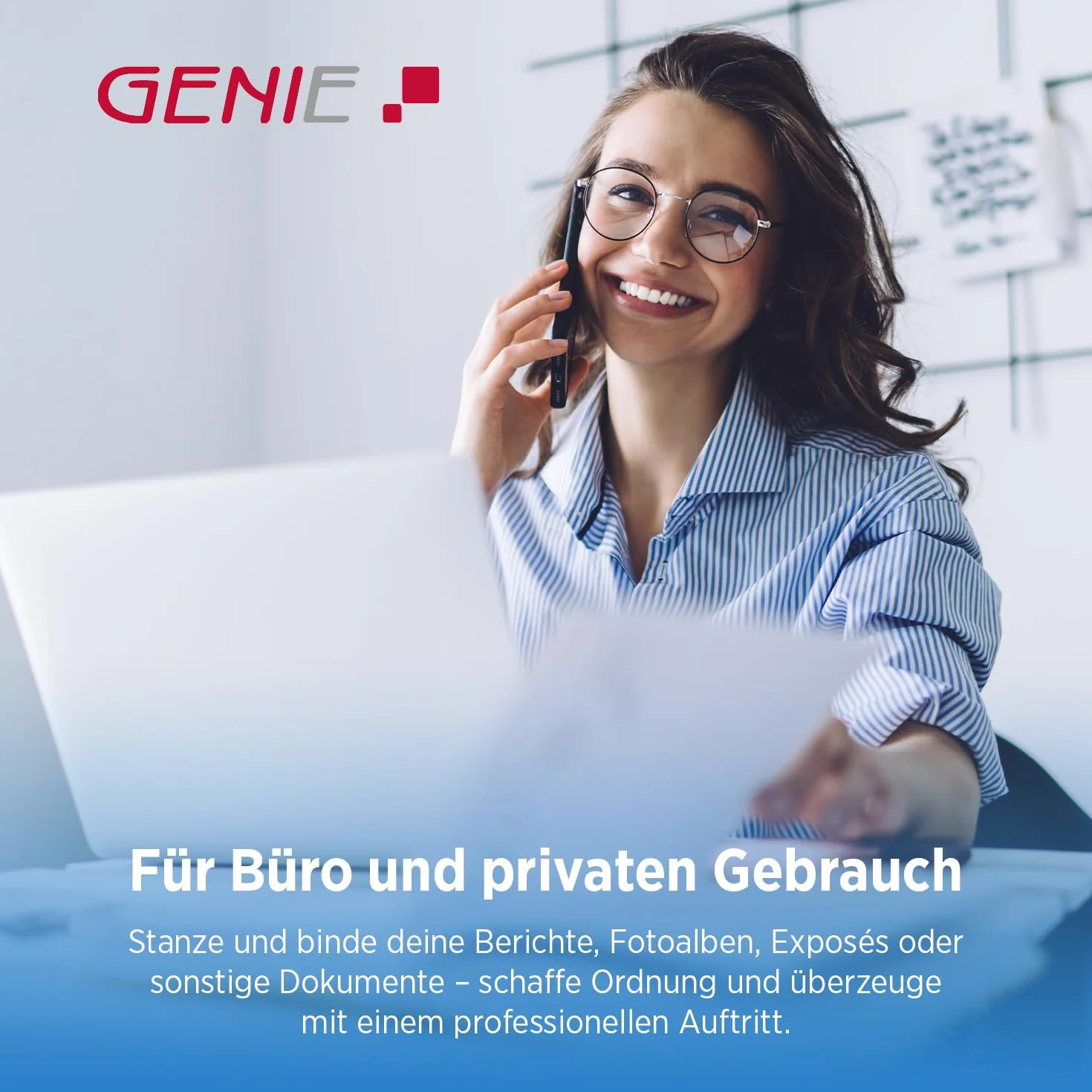 GENIE CB 820 - Rilegatrice a spirale, 38 cm, con 20 rilegatrici, rilegatura a spirale fino a 150 fogli, con funzione di punzonatura per 8 fogli, rilegatura a spirale per scuola, ufficio e casa