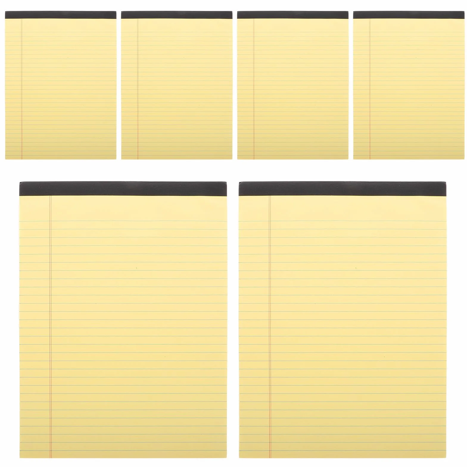 GANAZONO Blocco Note Giallo con Pagine Rigate e Layout a Sezioni 6 Pezzi A4 Carta in Pasta di Legno, per Uso Quotidiano e Organizzazione Appunti
