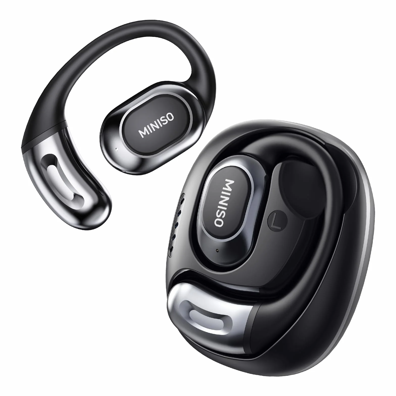 MINISO MS156 AI - Traduttore auricolare 3 in 1 in tempo reale con funzione di traduzione AI, 134 lingue traduttori auricolari per lavoro, viaggi e studio