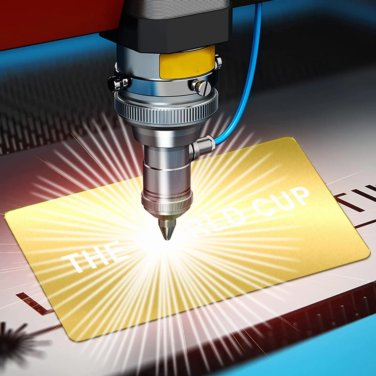Biglietti da Visita in Metallo Vuoti 100 Pezzi 0,2 mm Alluminio Incisione Laser Dorata 8,6 x 5,4 cm