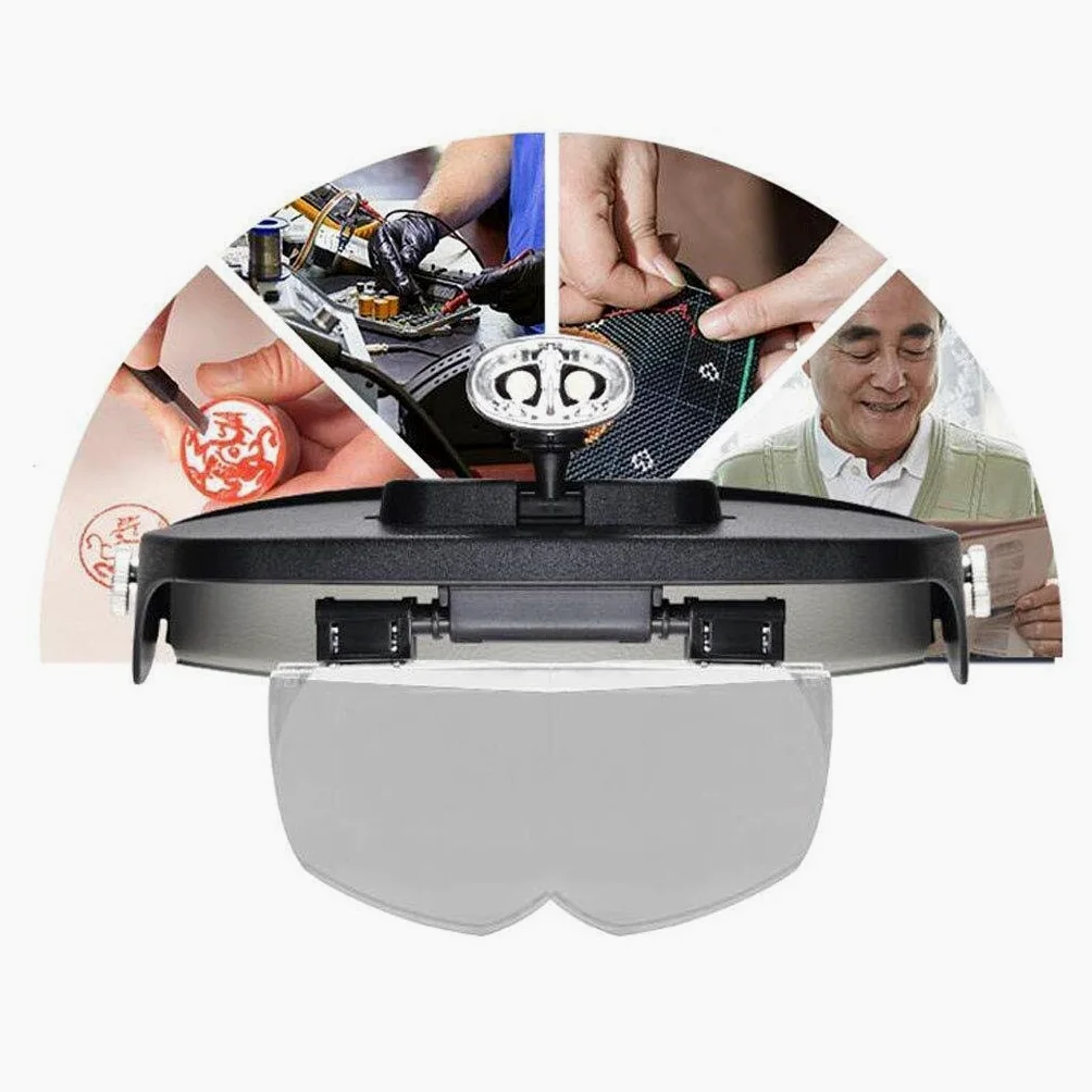 Lenti di ingrandimento, Lenti di ingrandimento per Hobby educativi, Lenti di ingrandimento ad Alta Potenza per Occhiali da Vista, montate sulla Testa con luci a LED 5X HD